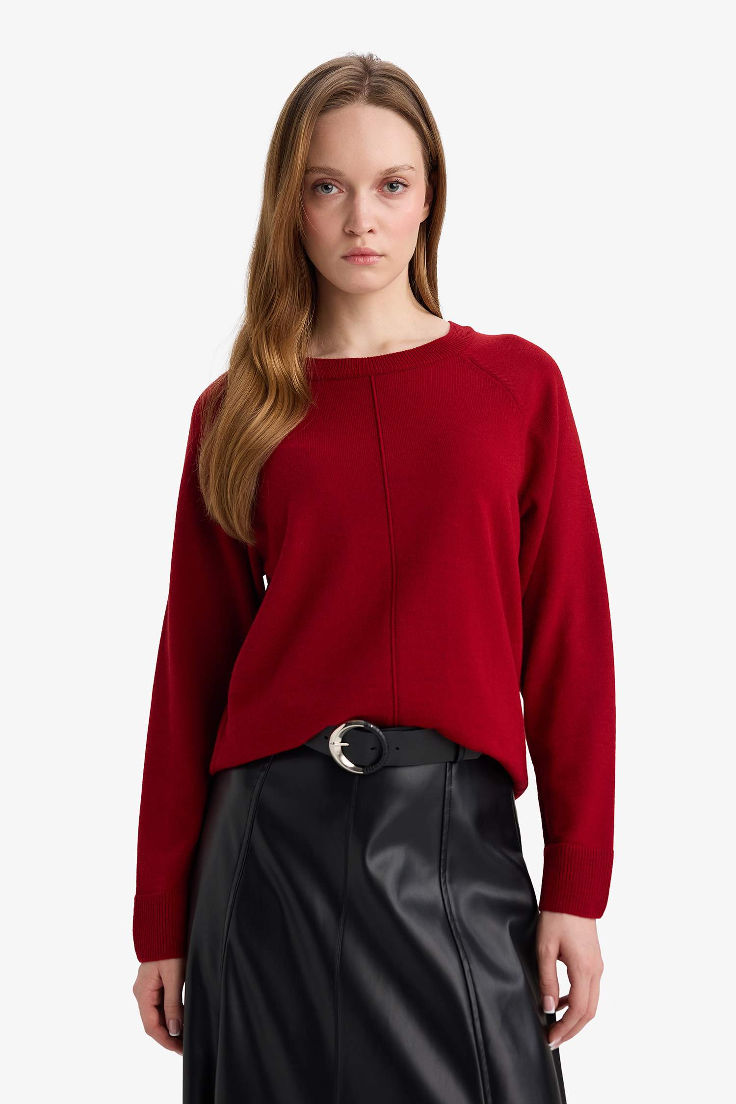 Yün Karışımlı Regular Fit Bisiklet Yaka Triko Tunik