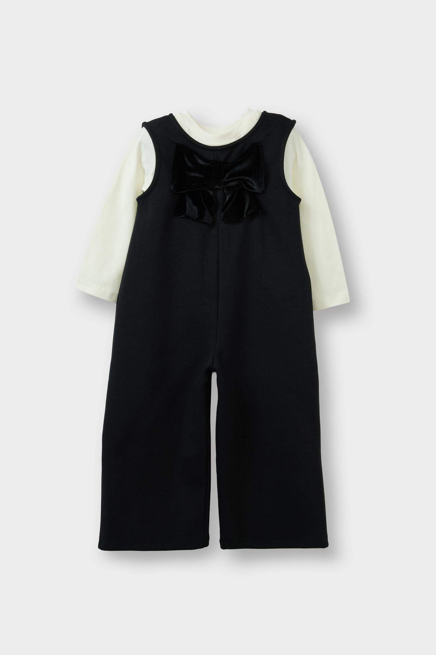 Набор из 2-х предметов для девочек: комбинезон и длиннорукавная футболка