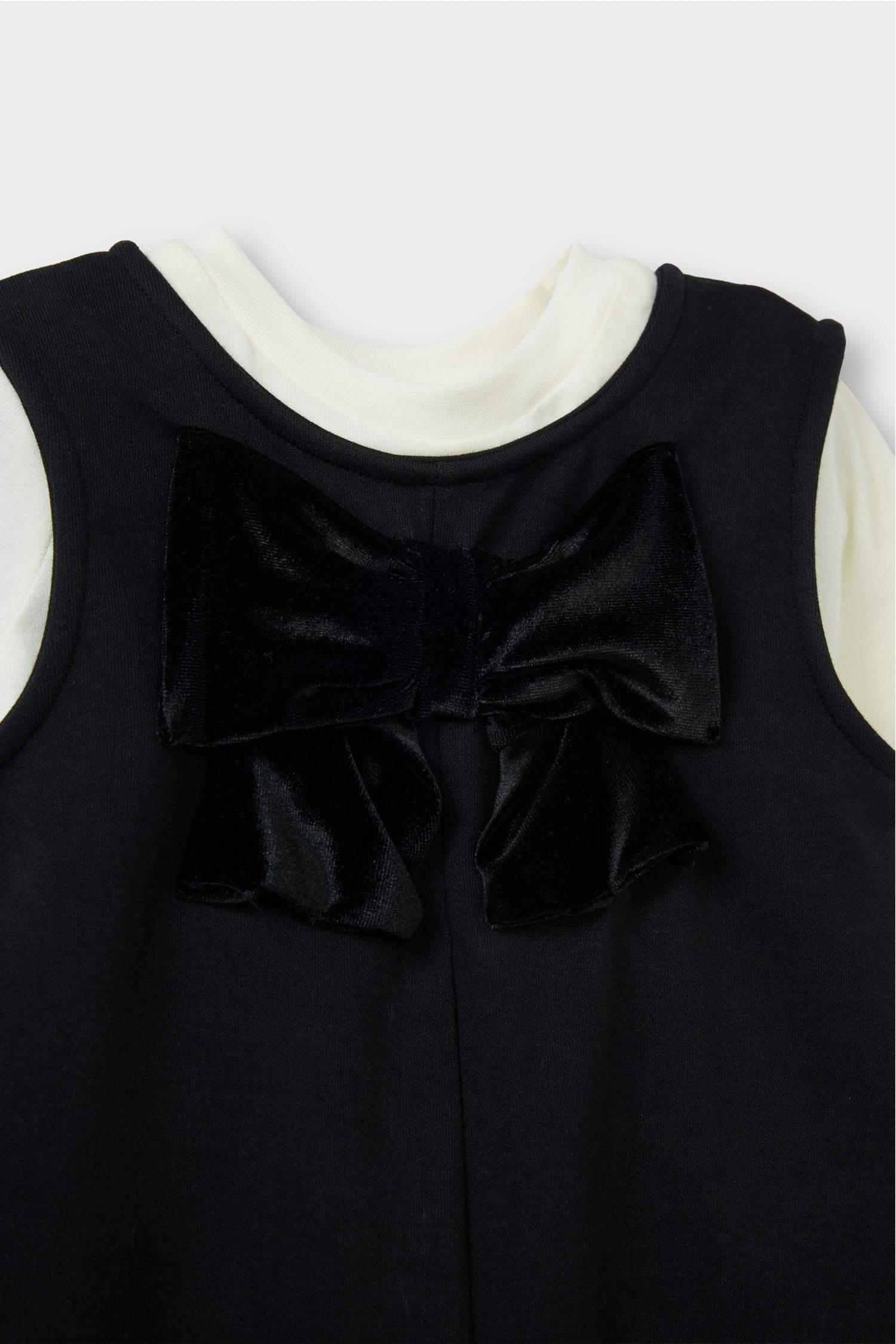 Набор из 2-х предметов для девочек: комбинезон и длиннорукавная футболка