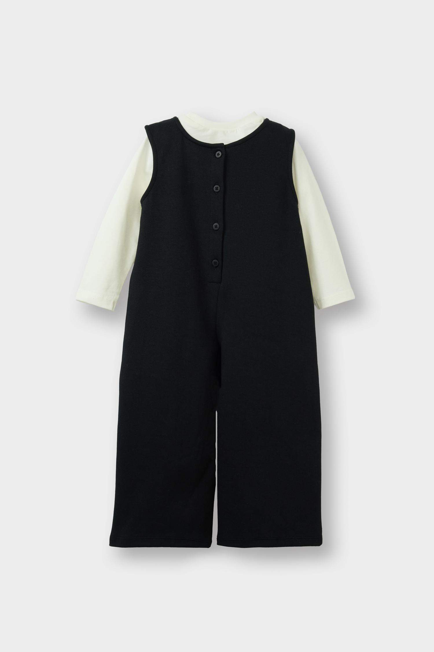 Набор из 2-х предметов для девочек: комбинезон и длиннорукавная футболка