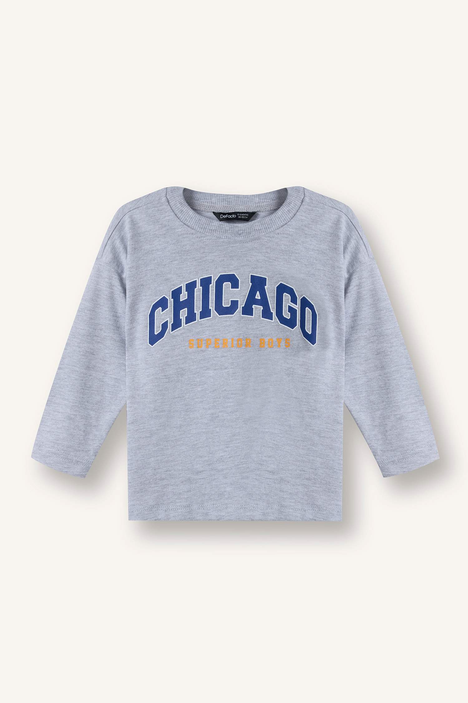 Erkek Bebek Oversize Baskılı 2'li Uzun Kollu Tişört