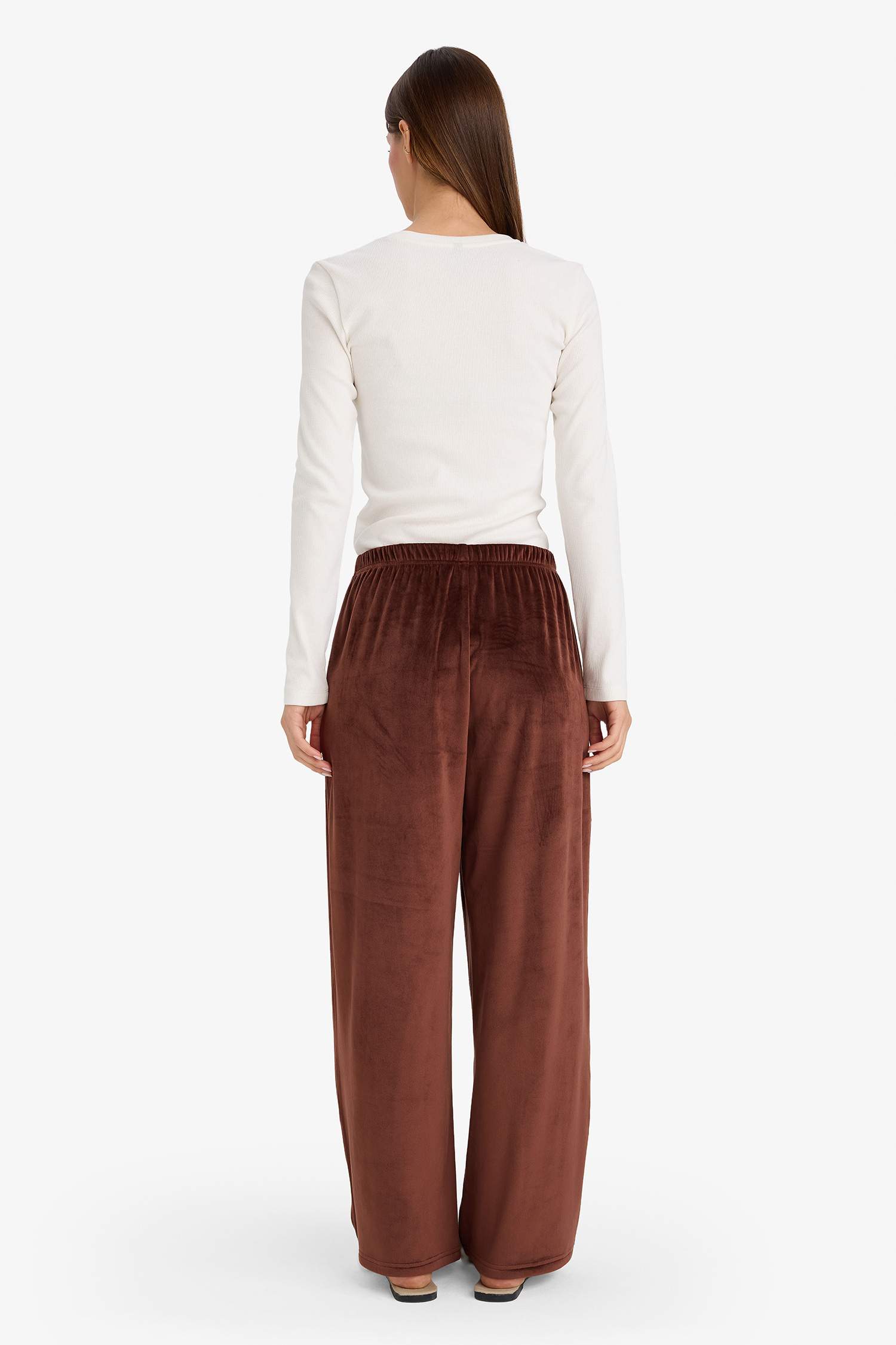 Regular Fit Velur Pijama Altı