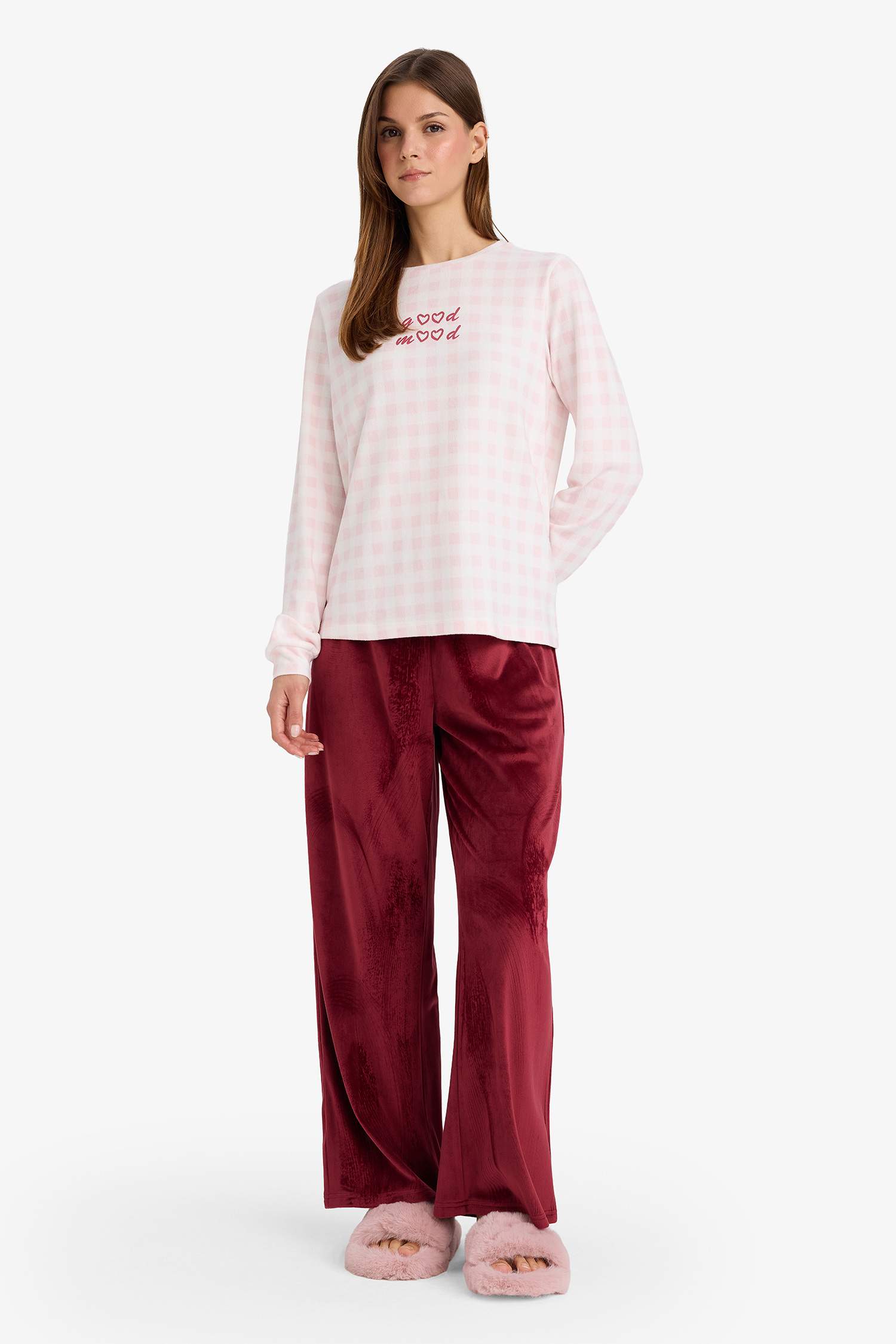 Regular Fit Velur Pijama Altı