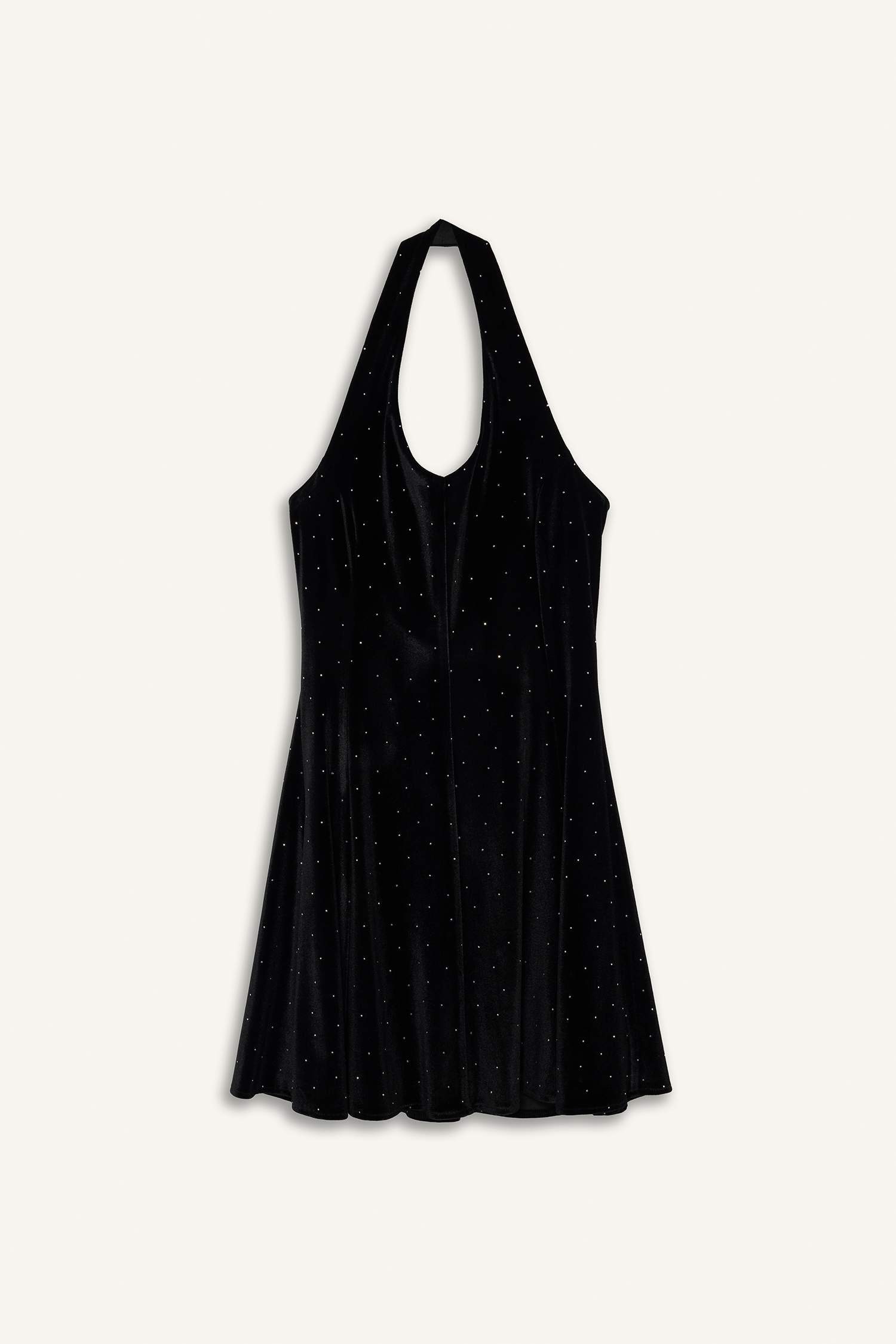 فستان قصير مخمل بياخة هالتر