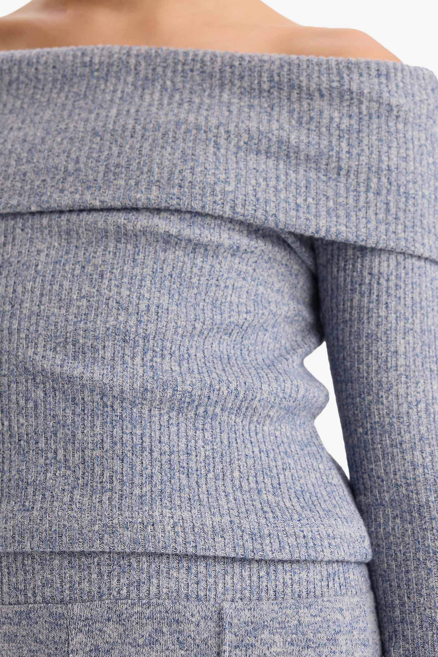 Kız Çocuk 2'li Takım Omzu Açık Bluz Geniş Bol Paça Pantolon