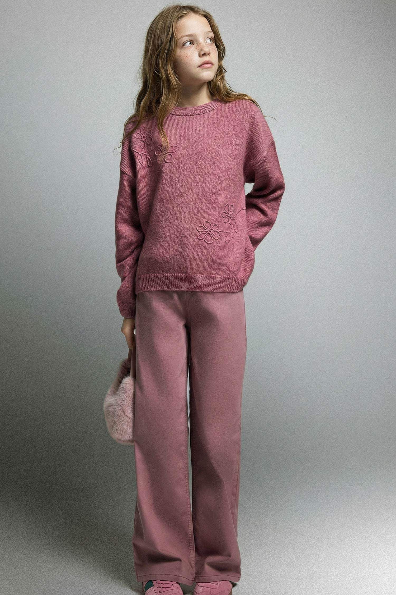 Kız Çocuk 90's Wide Leg Gabardin Pantolon