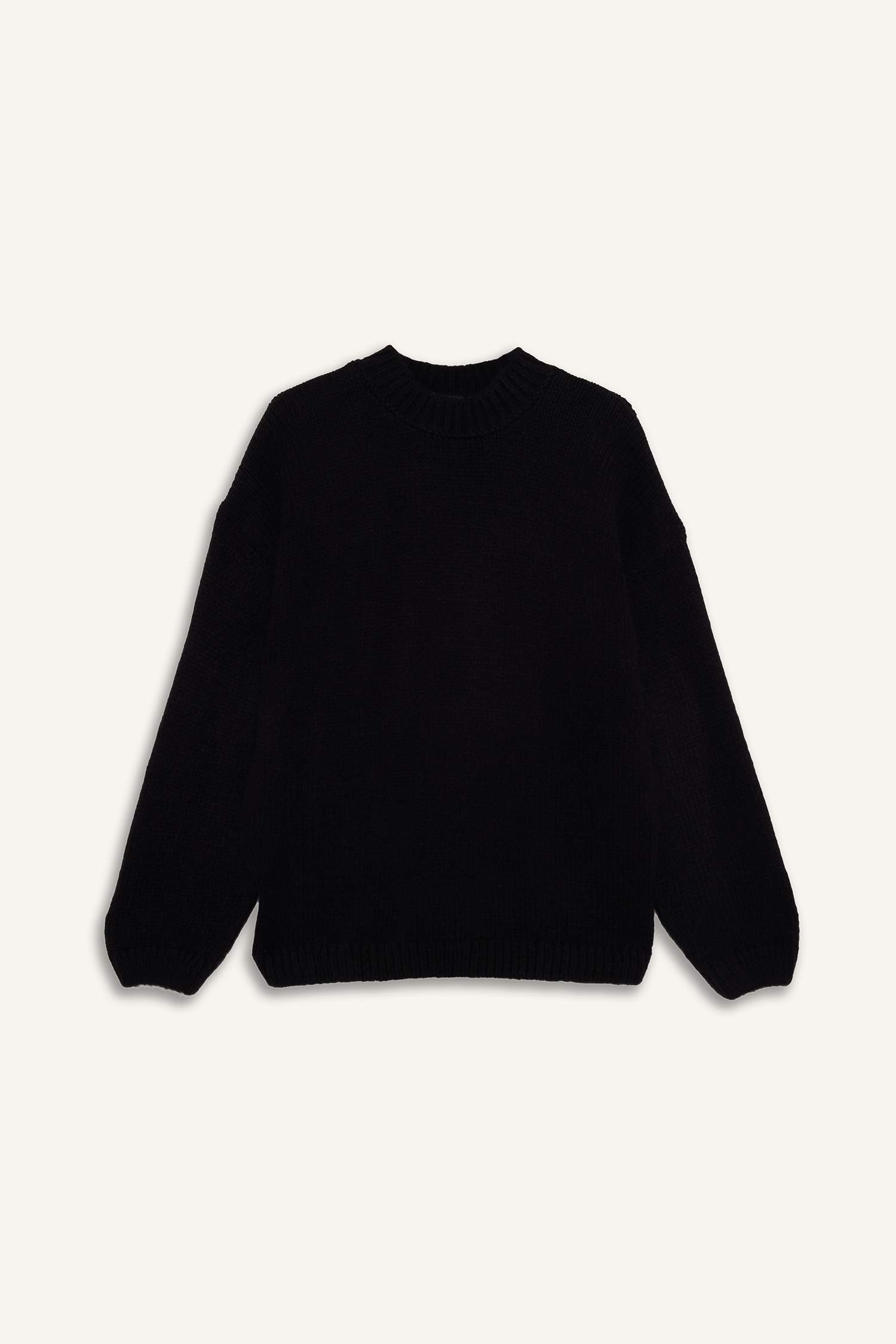 بلوز صوف اوفر سايز بياخة مستديرة