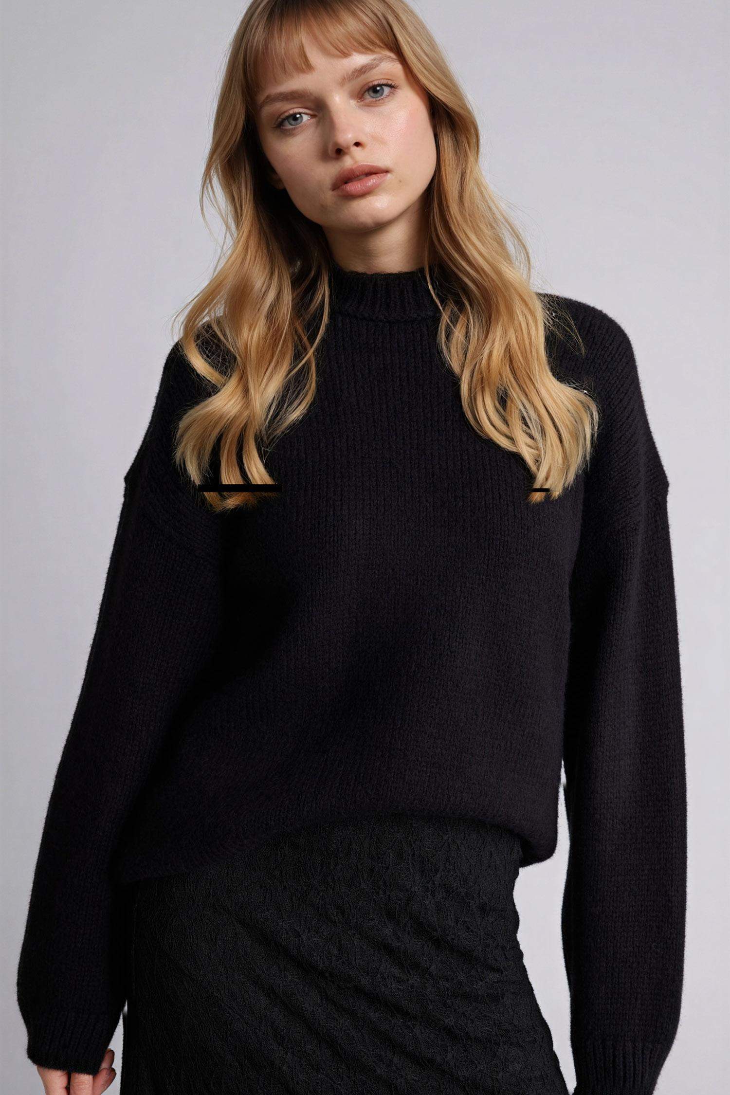 Oversize Geniş Kalıp Bisiklet Yaka Kazak