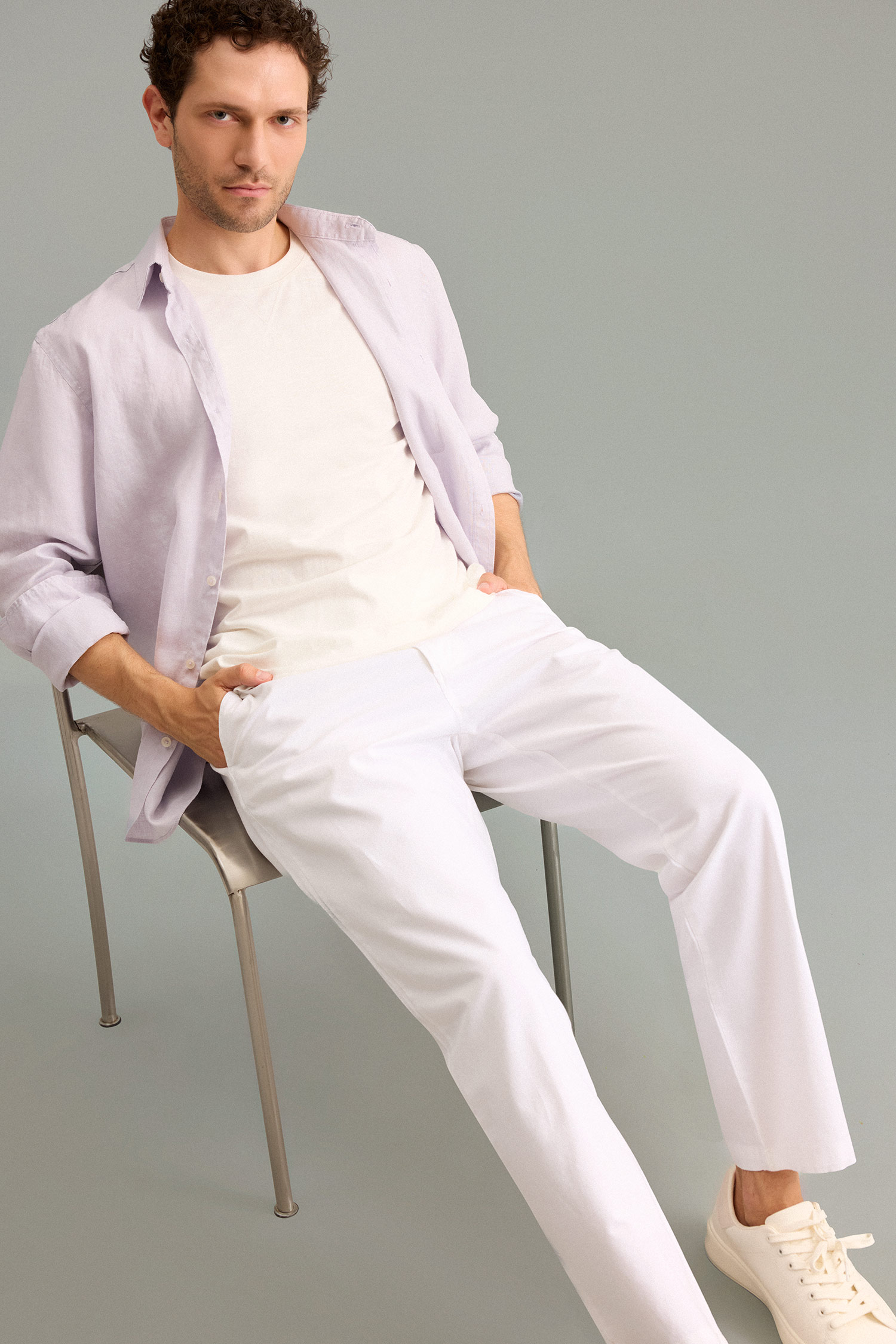 DeFacto Keten Karışımlı Regular Fit Pantolon