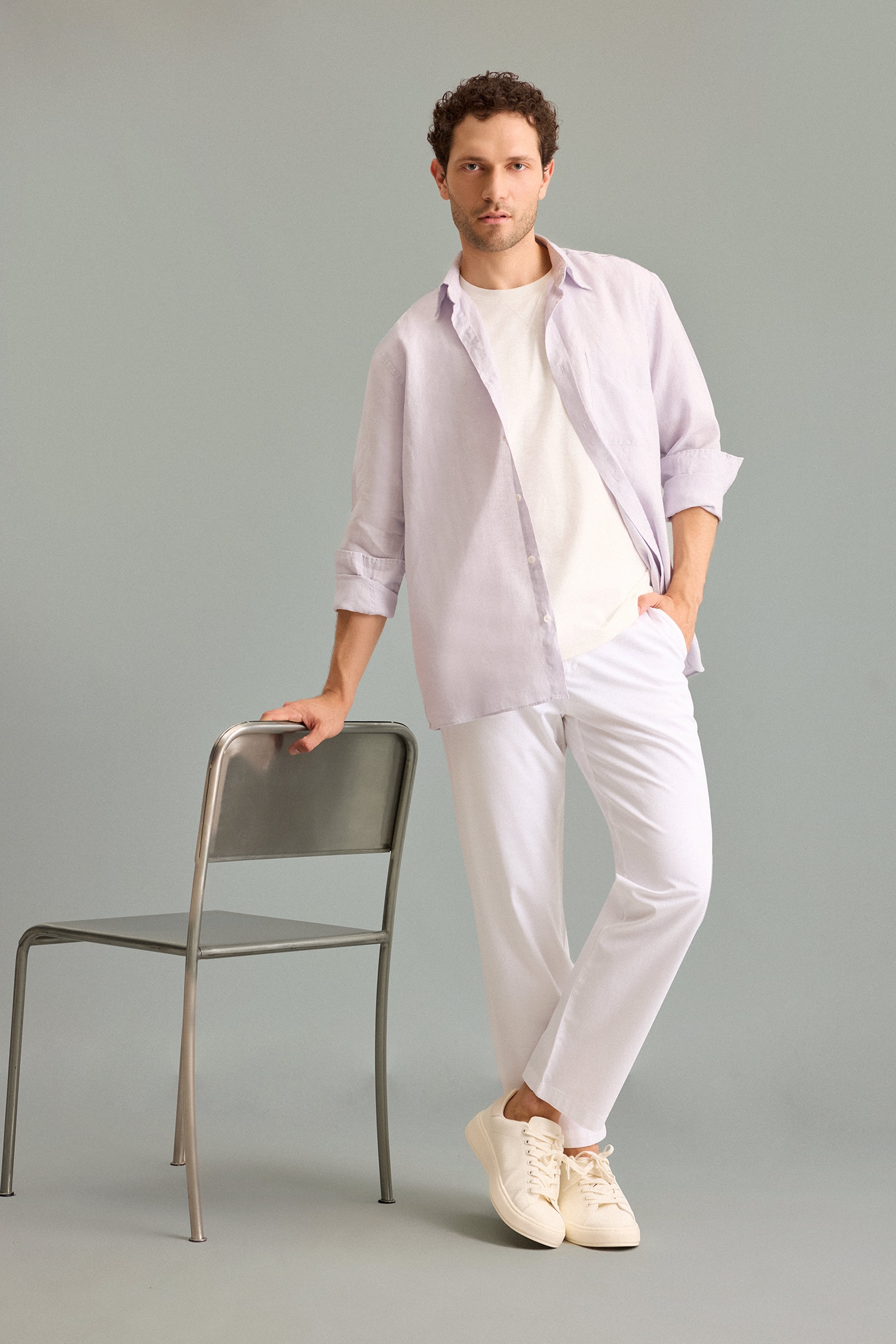 DeFacto Keten Karışımlı Regular Fit Pantolon görsel 3