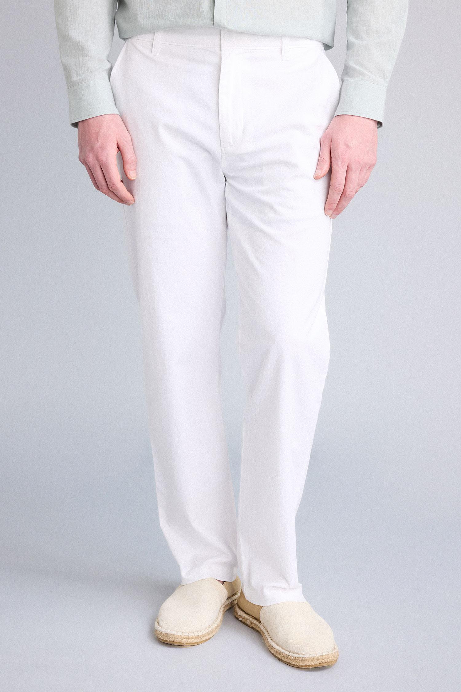DeFacto Keten Karışımlı Regular Fit Pantolon görsel 4