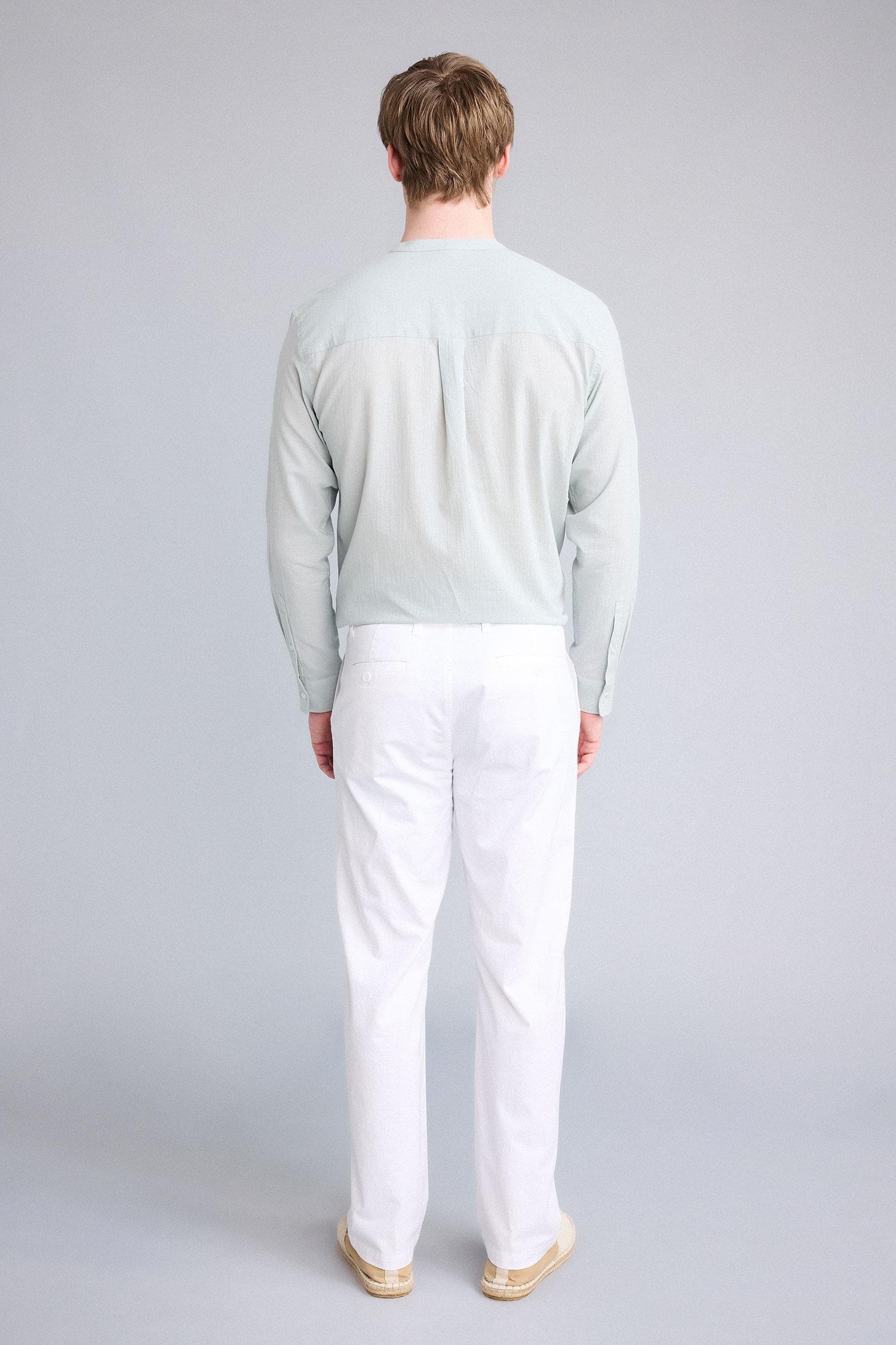 DeFacto Keten Karışımlı Regular Fit Pantolon görsel 6