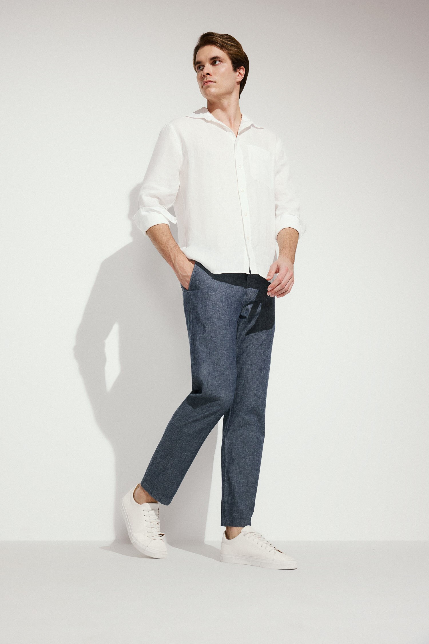 DeFacto Keten Karışımlı Regular Fit Pantolon görsel 2