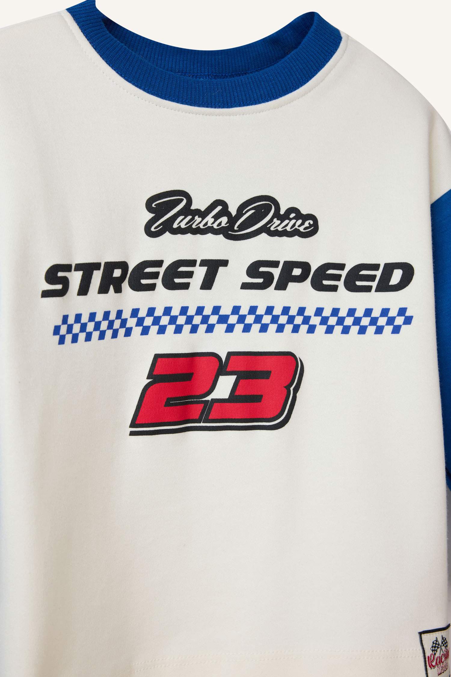 Erkek Bebek Oversize Geniş Kalıp Bisiklet Yaka Baskılı Uzun Kollu Tişört