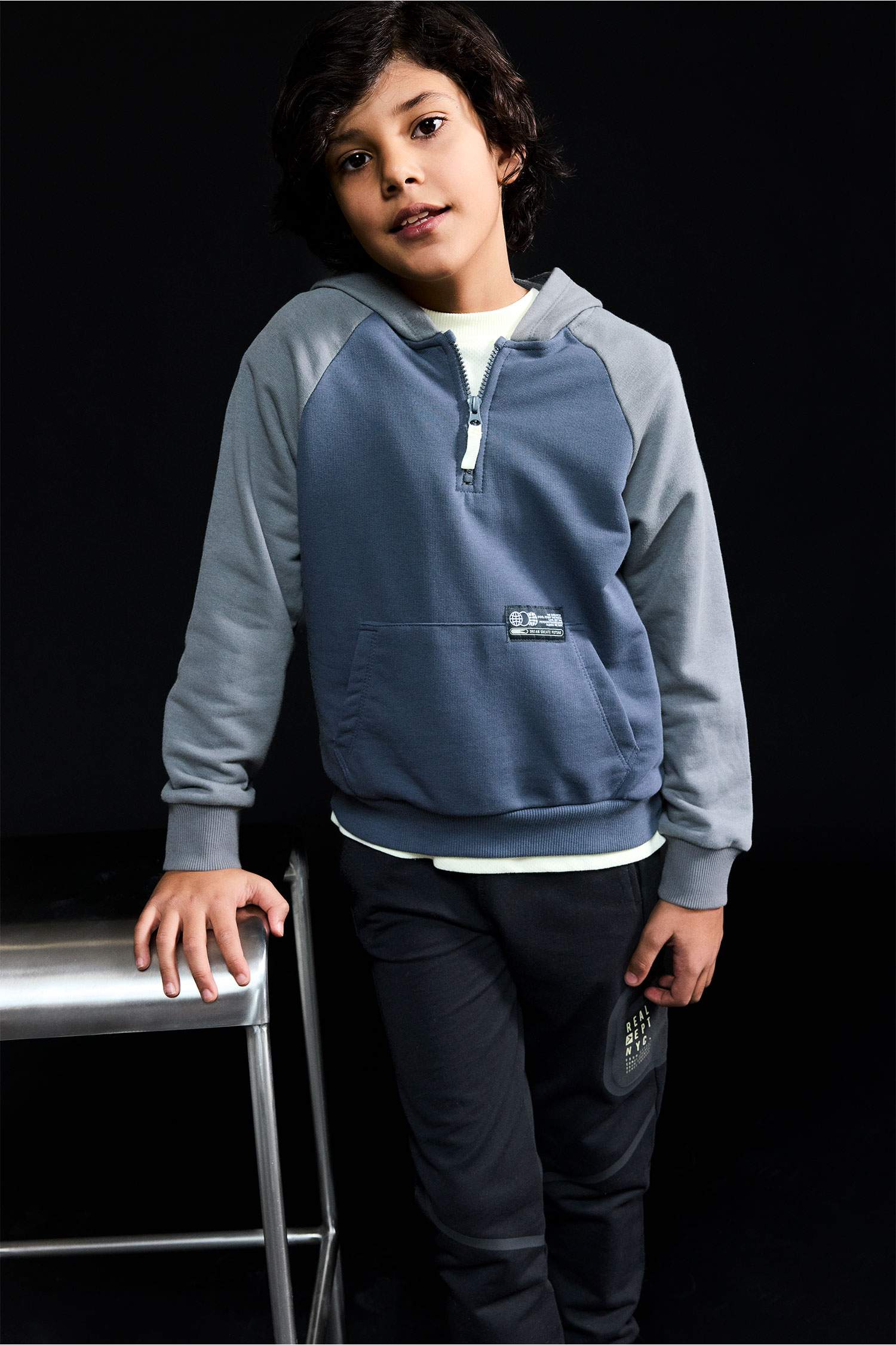 Oversize Kapüşonlu Baskılı Sweatshirt Erkek Çocuk