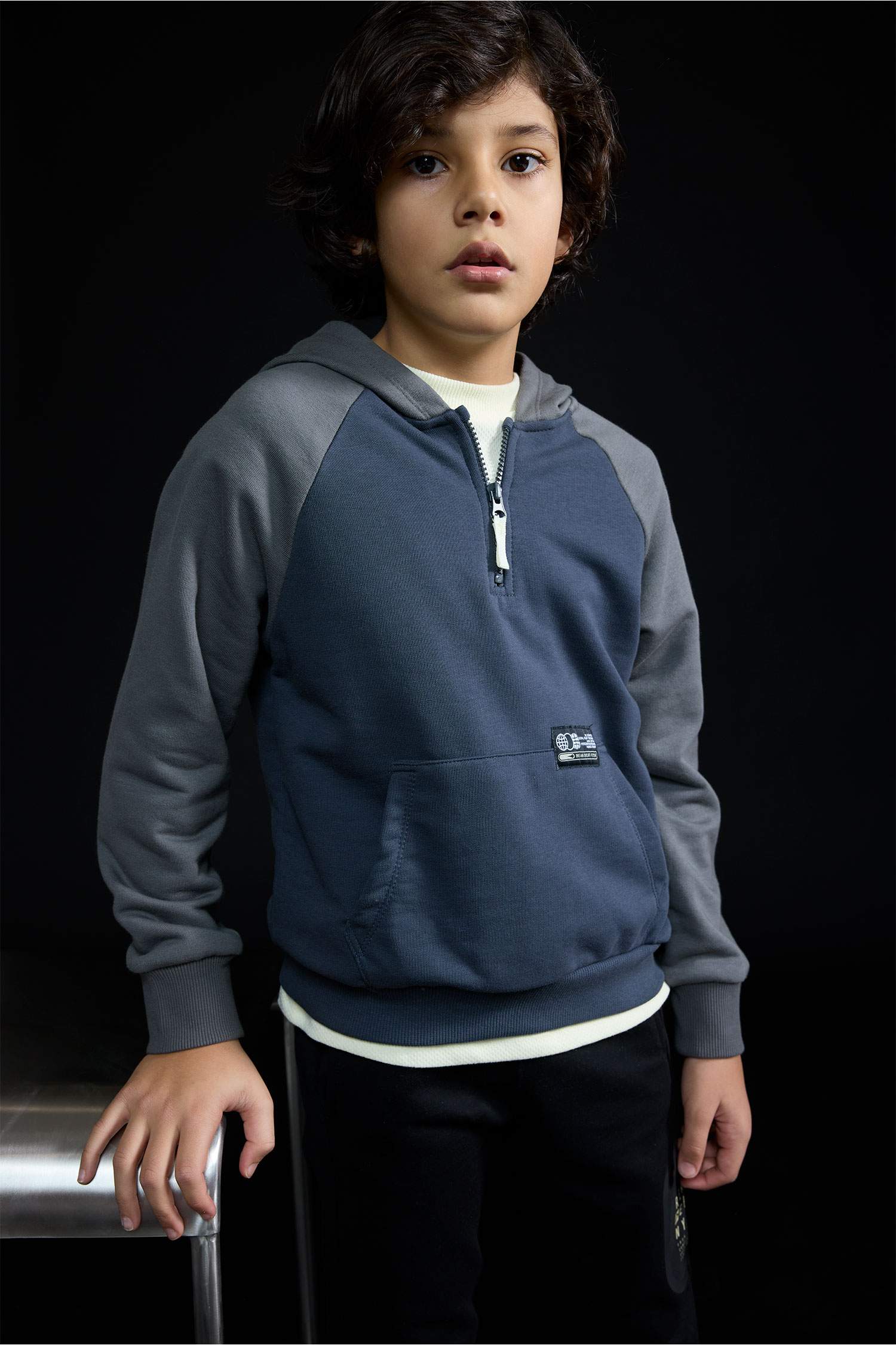 Oversize Kapüşonlu Baskılı Sweatshirt Erkek Çocuk