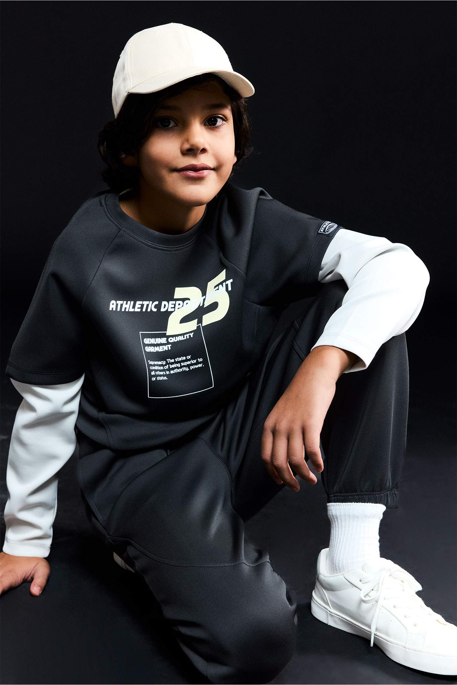 Ұлдарға арналған Oversize кең пішімді дөңгелек жағалы суретті скуба матасынан тігілген свитшот