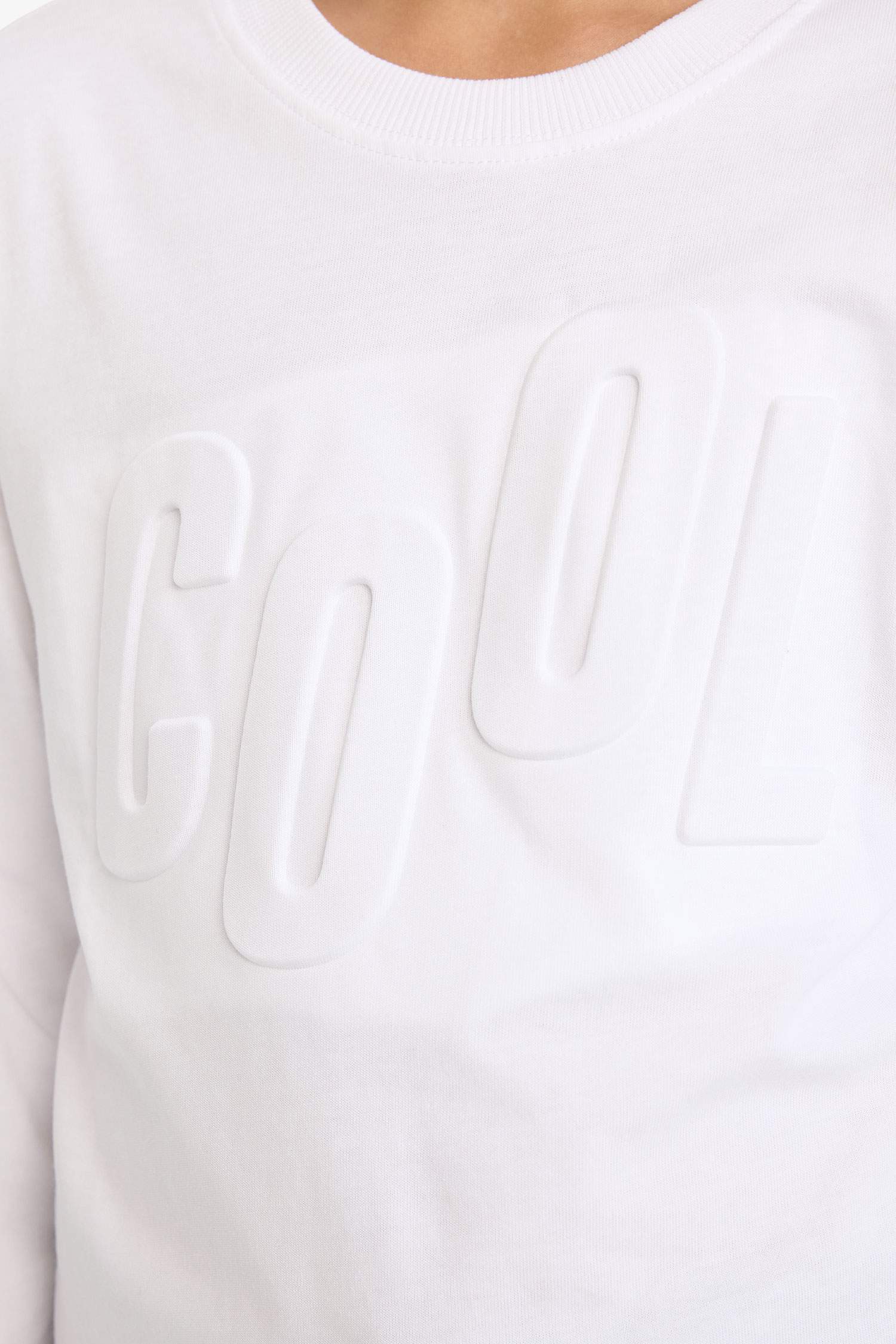 Erkek Çocuk Oversize Geniş Kalıp Bisiklet Yaka Baskılı Uzun Kollu Tişört