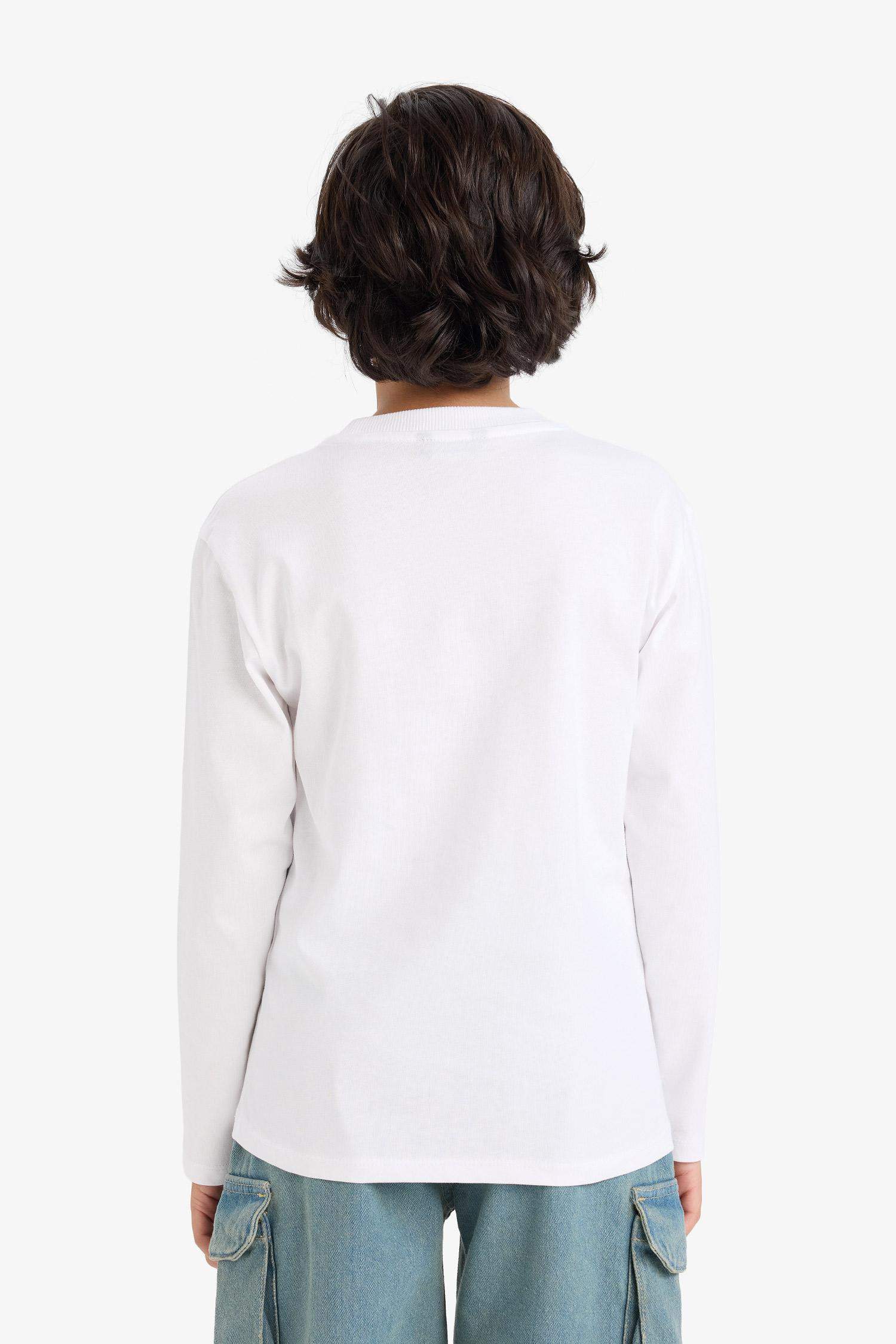 Boy Oversize Fit Slogan Long Sleeve T-Shirt