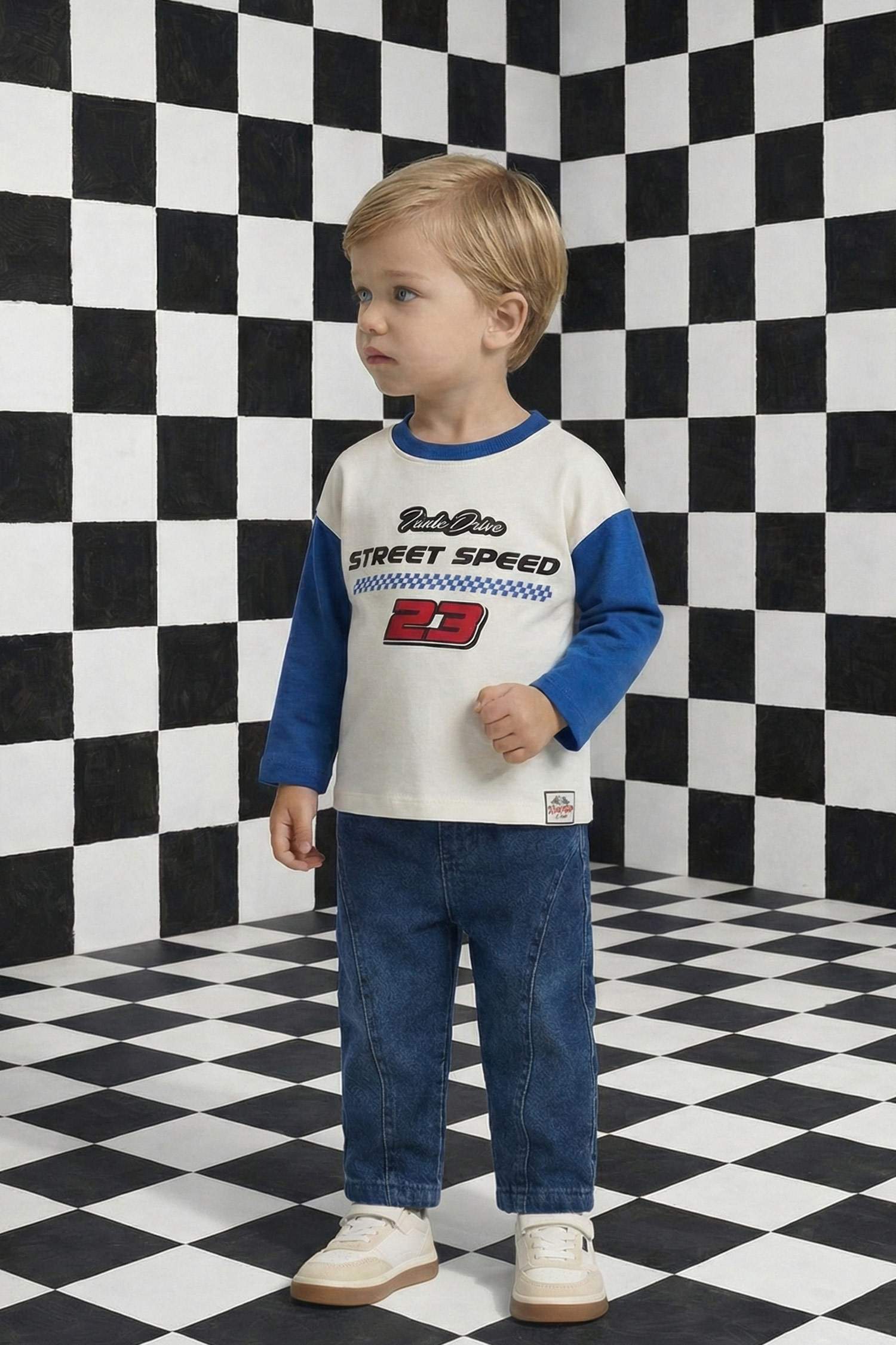 Ұл сәбилерге арналған түзу балақты джинс шалбар