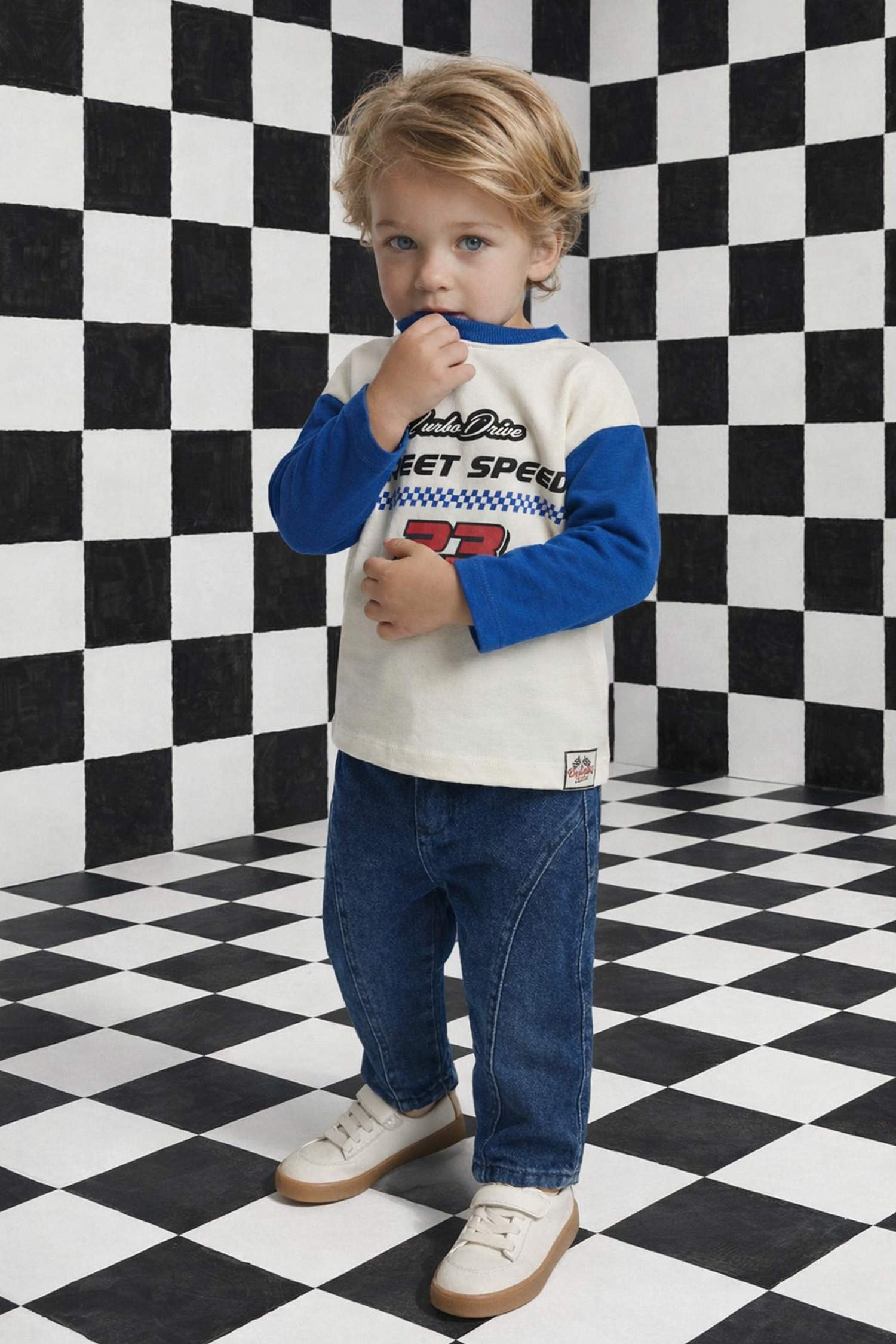 Ұл сәбилерге арналған түзу балақты джинс шалбар