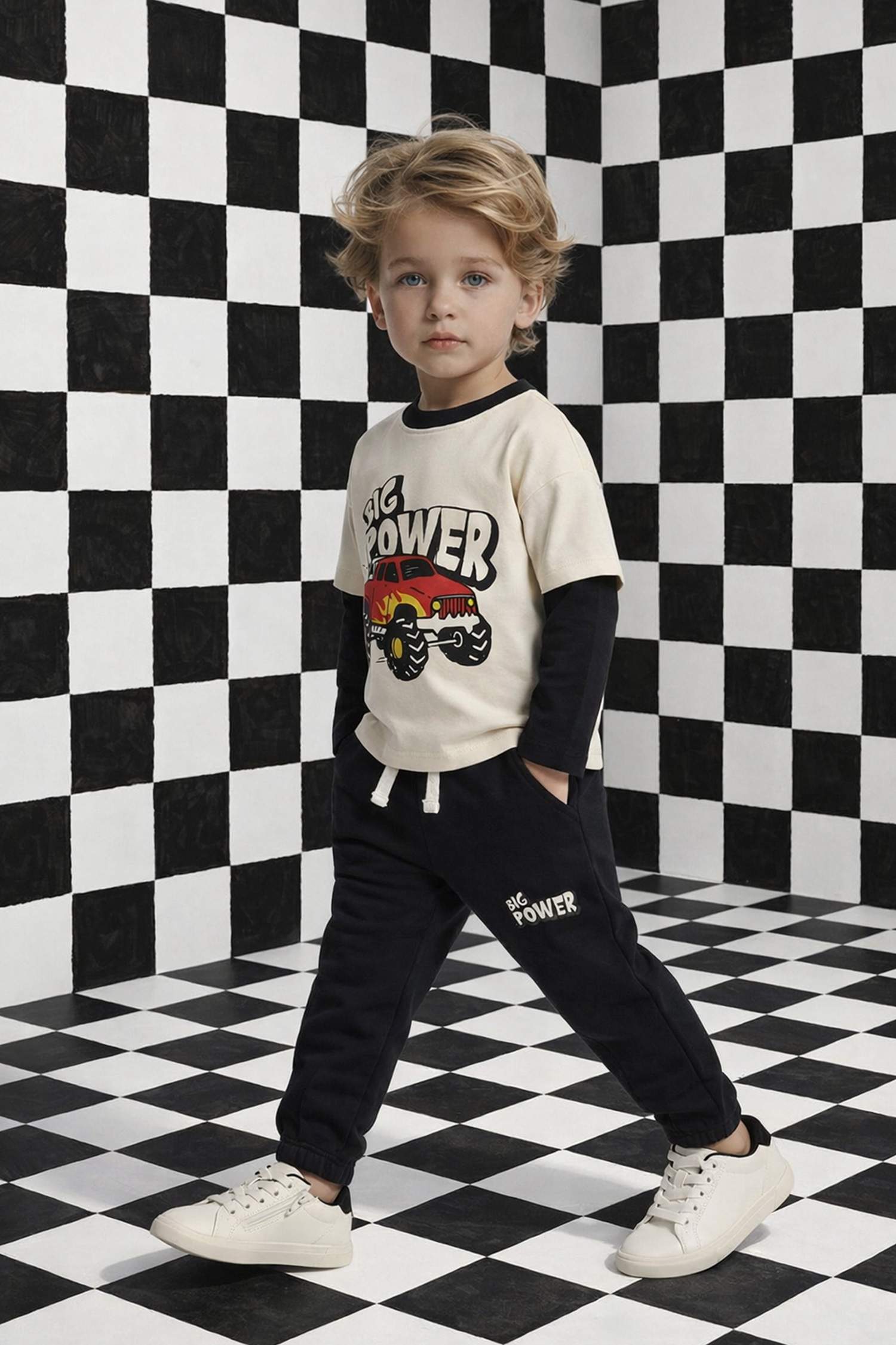 Ұл сәбилерге арналған Cargo Fit суретті спорттық шалбар