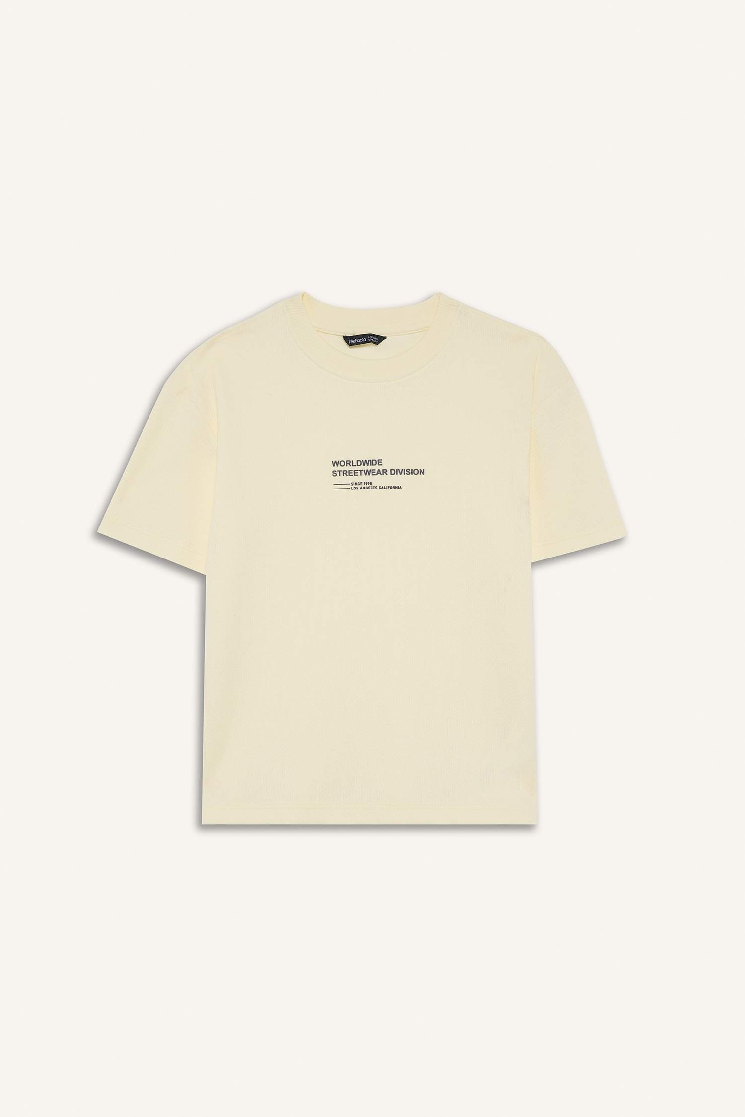 Erkek Çocuk Oversize Geniş Kalıp Bisiklet Yaka Baskılı Kısa Kollu Tişört