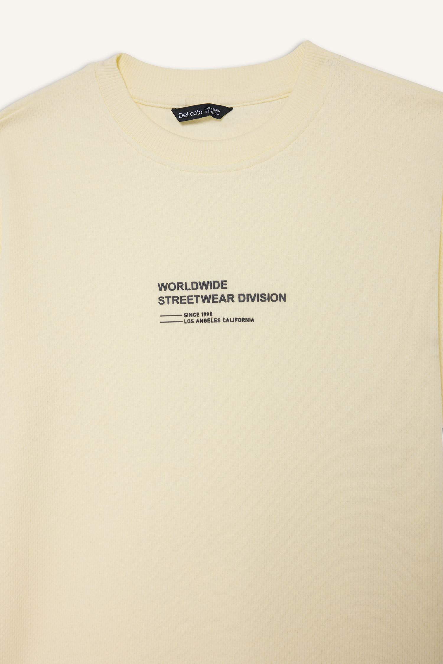 Erkek Çocuk Oversize Geniş Kalıp Bisiklet Yaka Baskılı Kısa Kollu Tişört