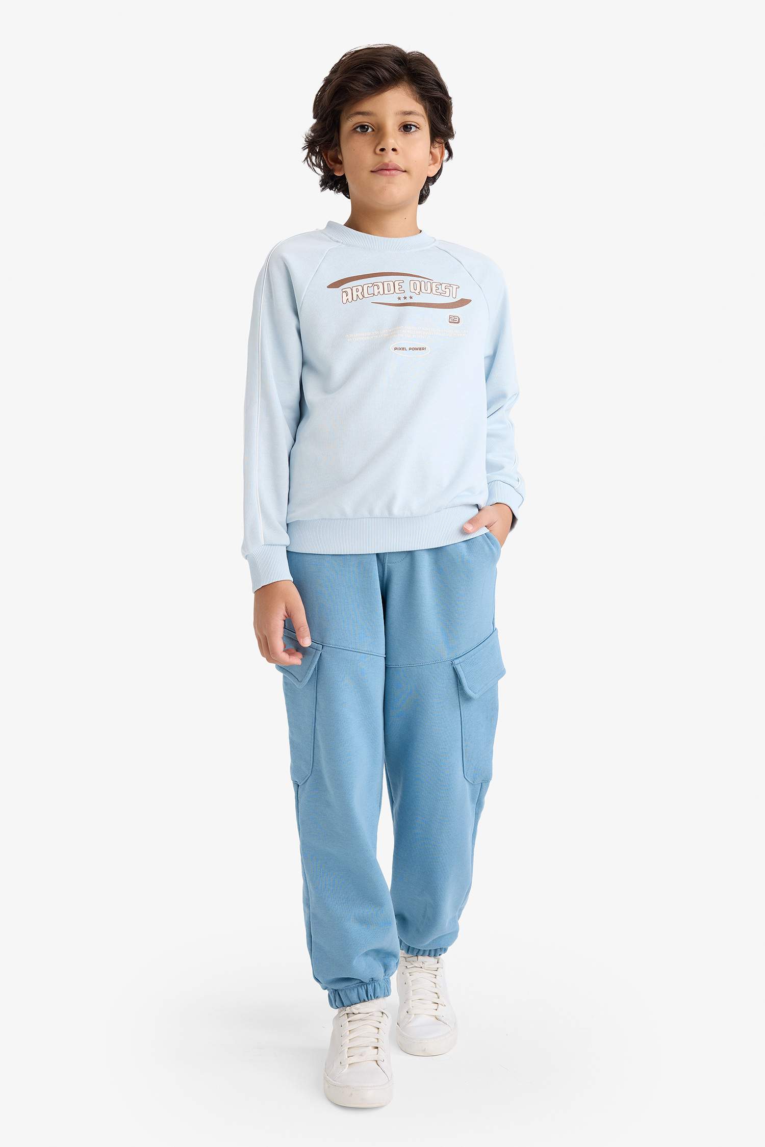 Erkek Çocuk Beli Lastikli Kargo Cepli Jogger Eşofman Altı