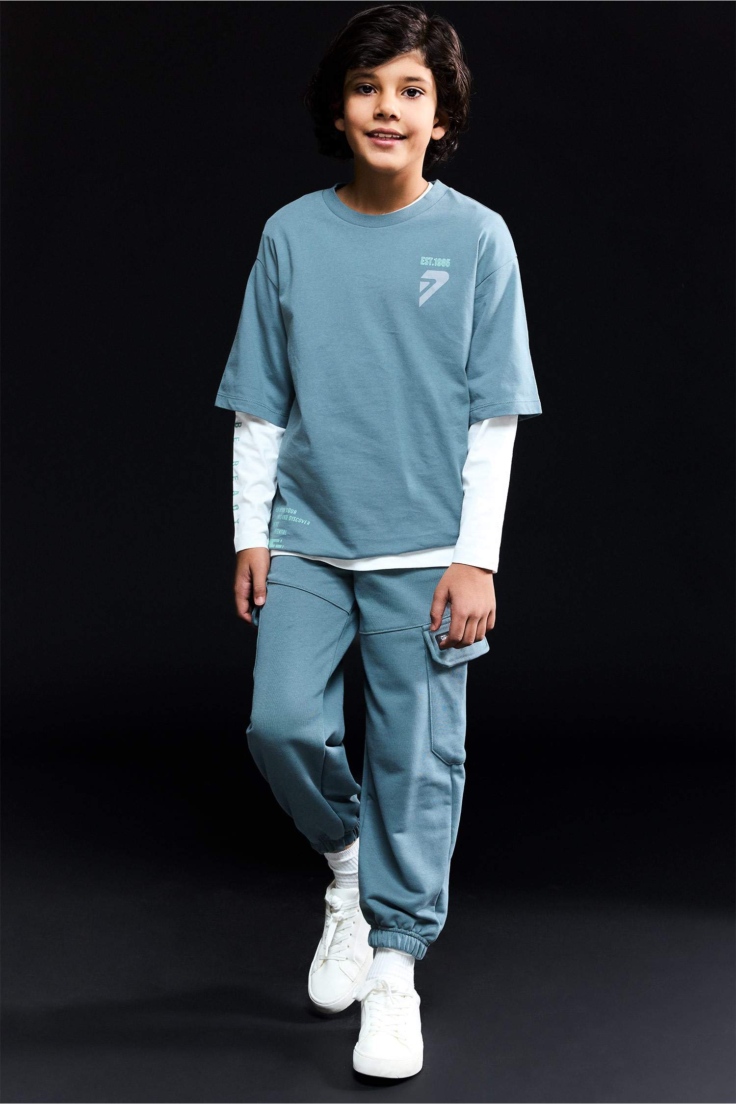 Boy Elastic Waist Cargo Jogger Sweatpants