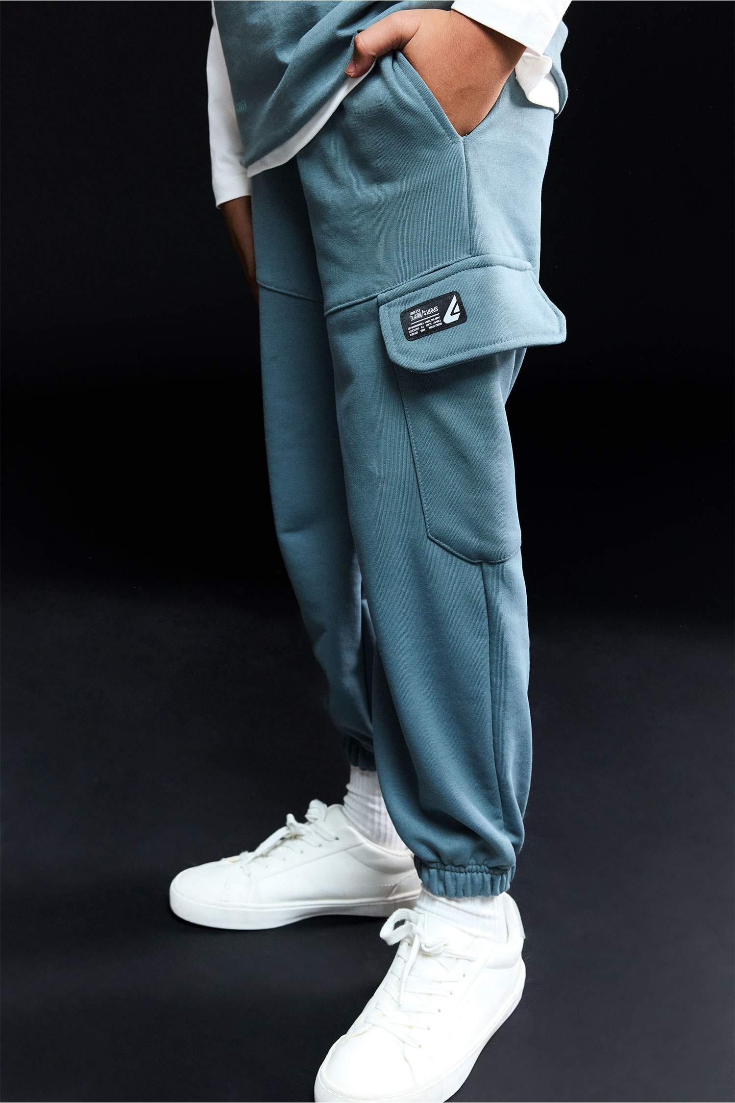 Boy Elastic Waist Cargo Jogger Sweatpants