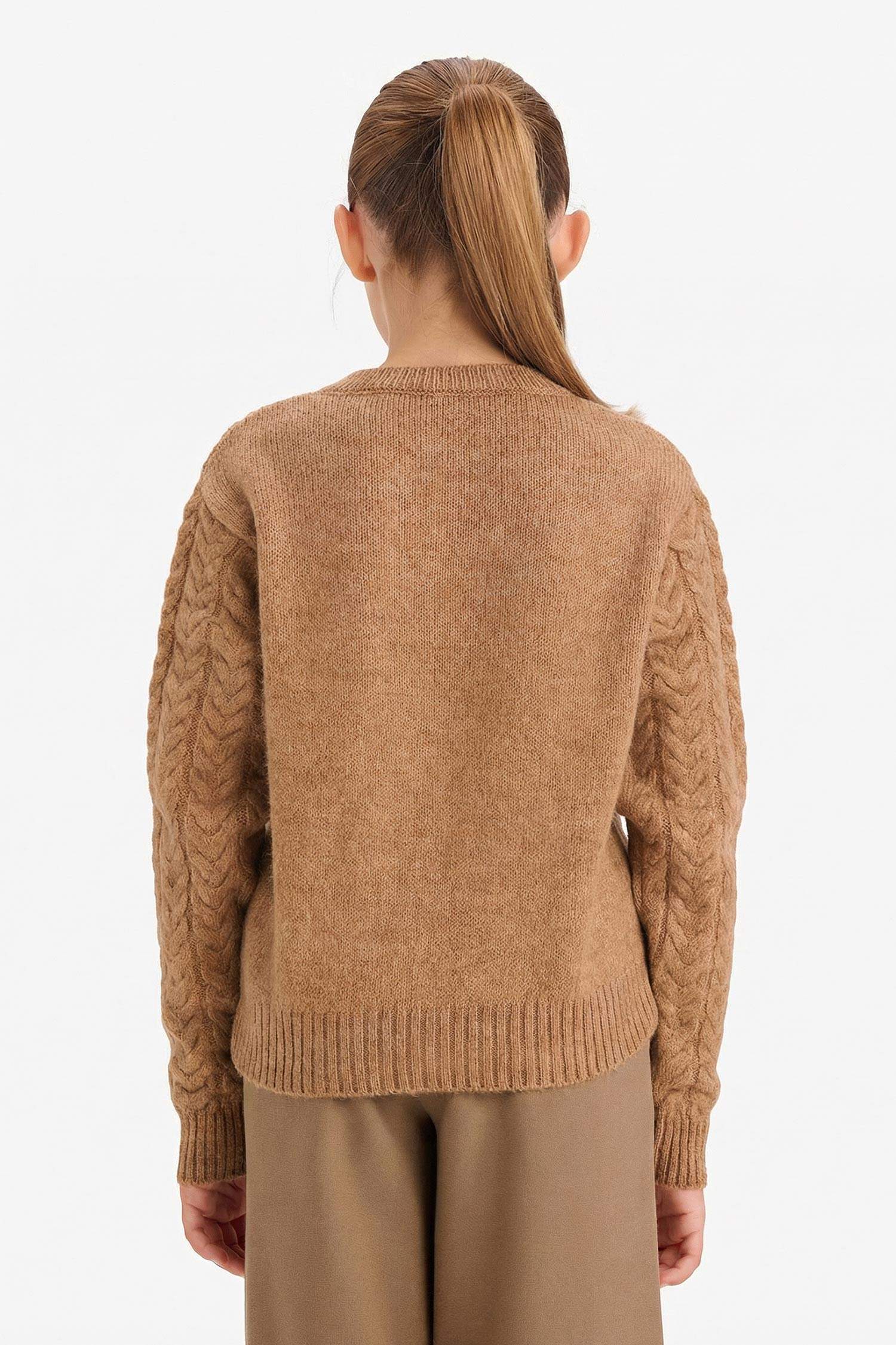 Kız Çocuk Düğmeli Hırka 