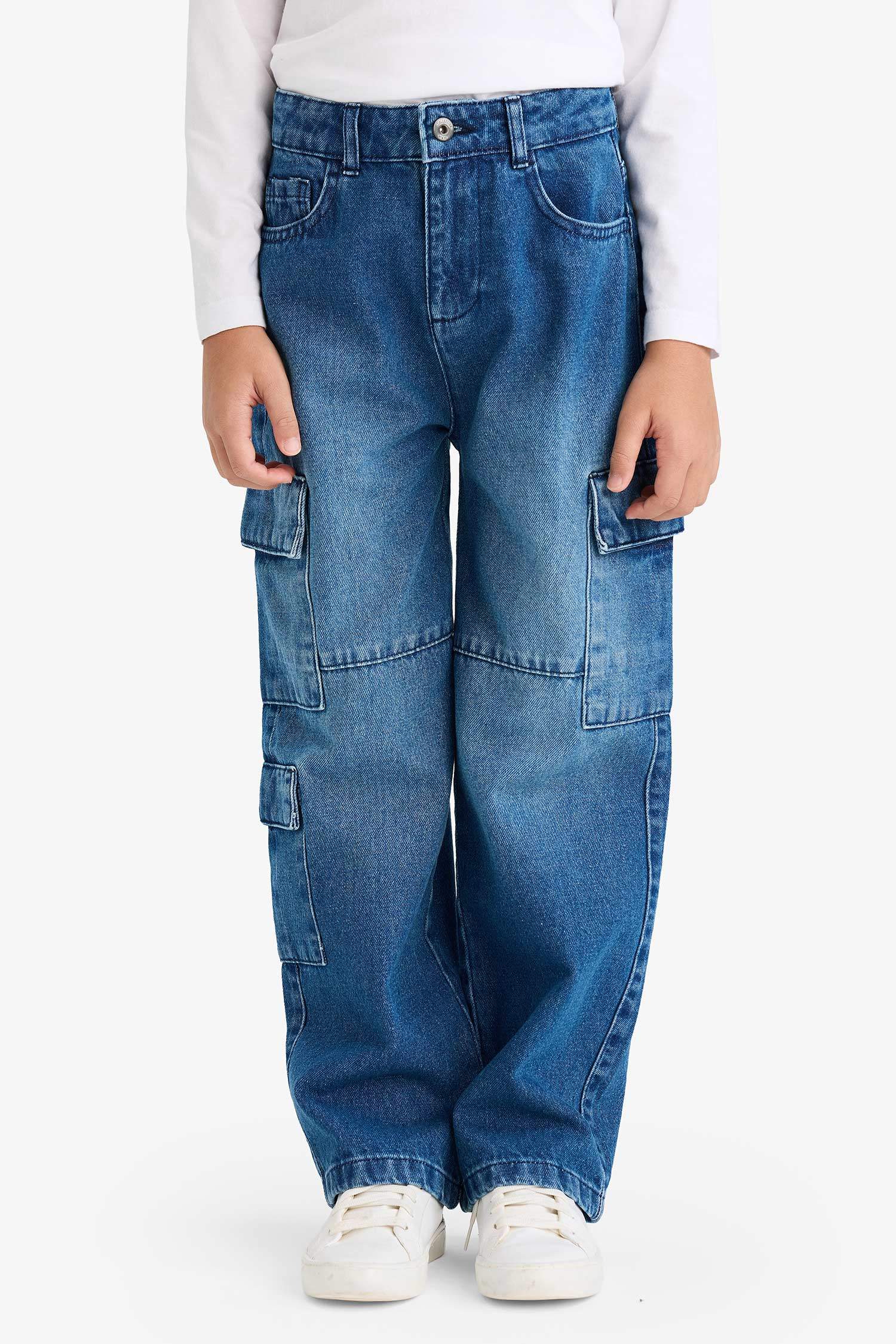 Erkek Çocuk Wide Leg Düz Paça Jean Pantolon