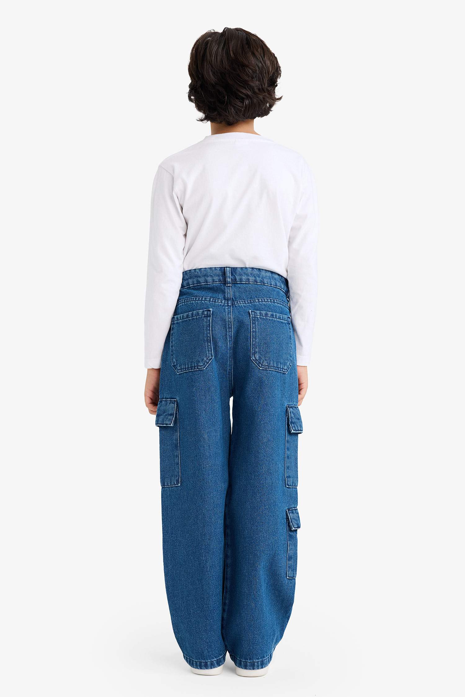 Erkek Çocuk Wide Leg Düz Paça Jean Pantolon