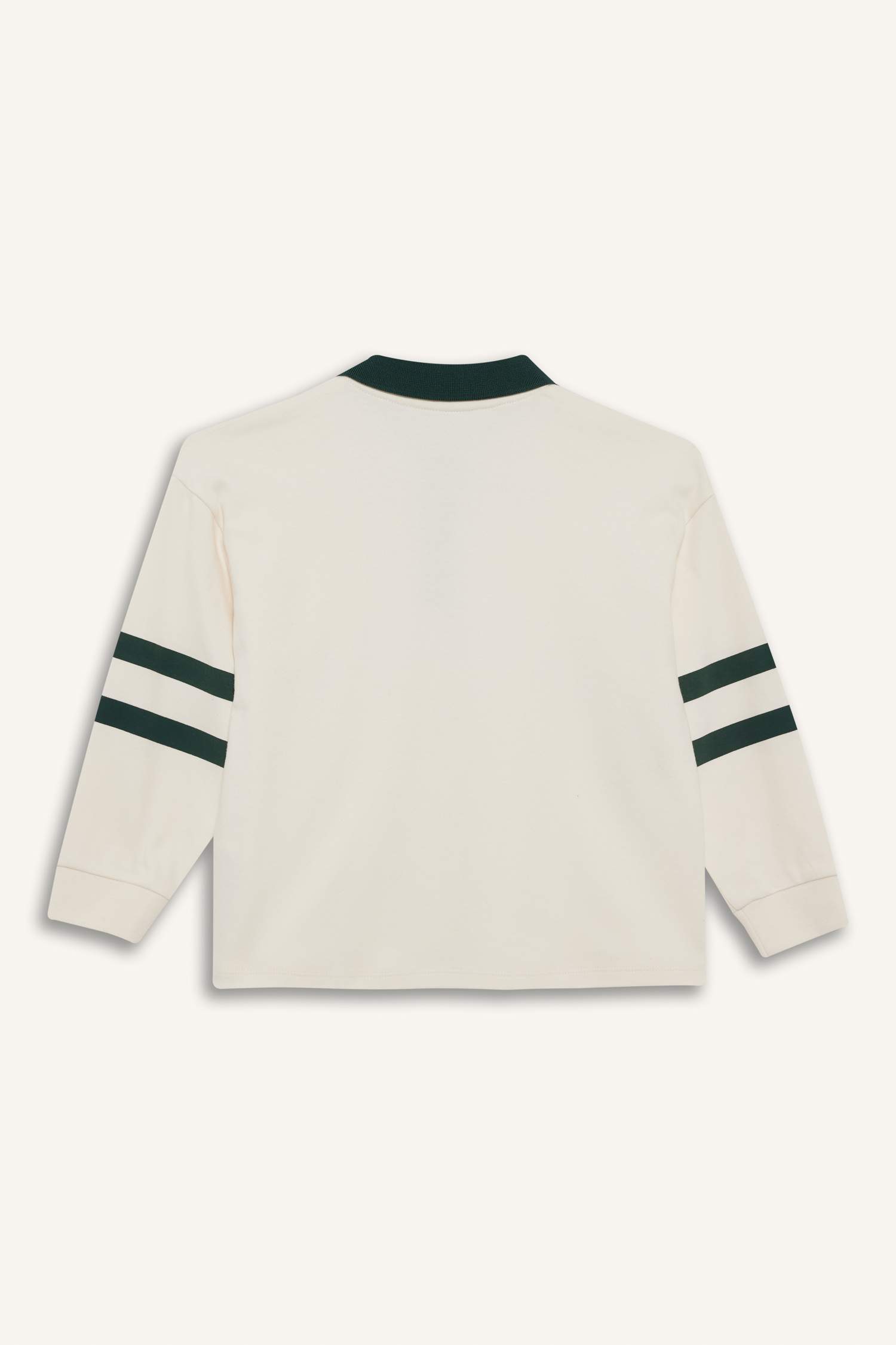 Erkek Çocuk Oversize Geniş Kalıp Polo Yaka Baskılı Uzun Kollu Tişört