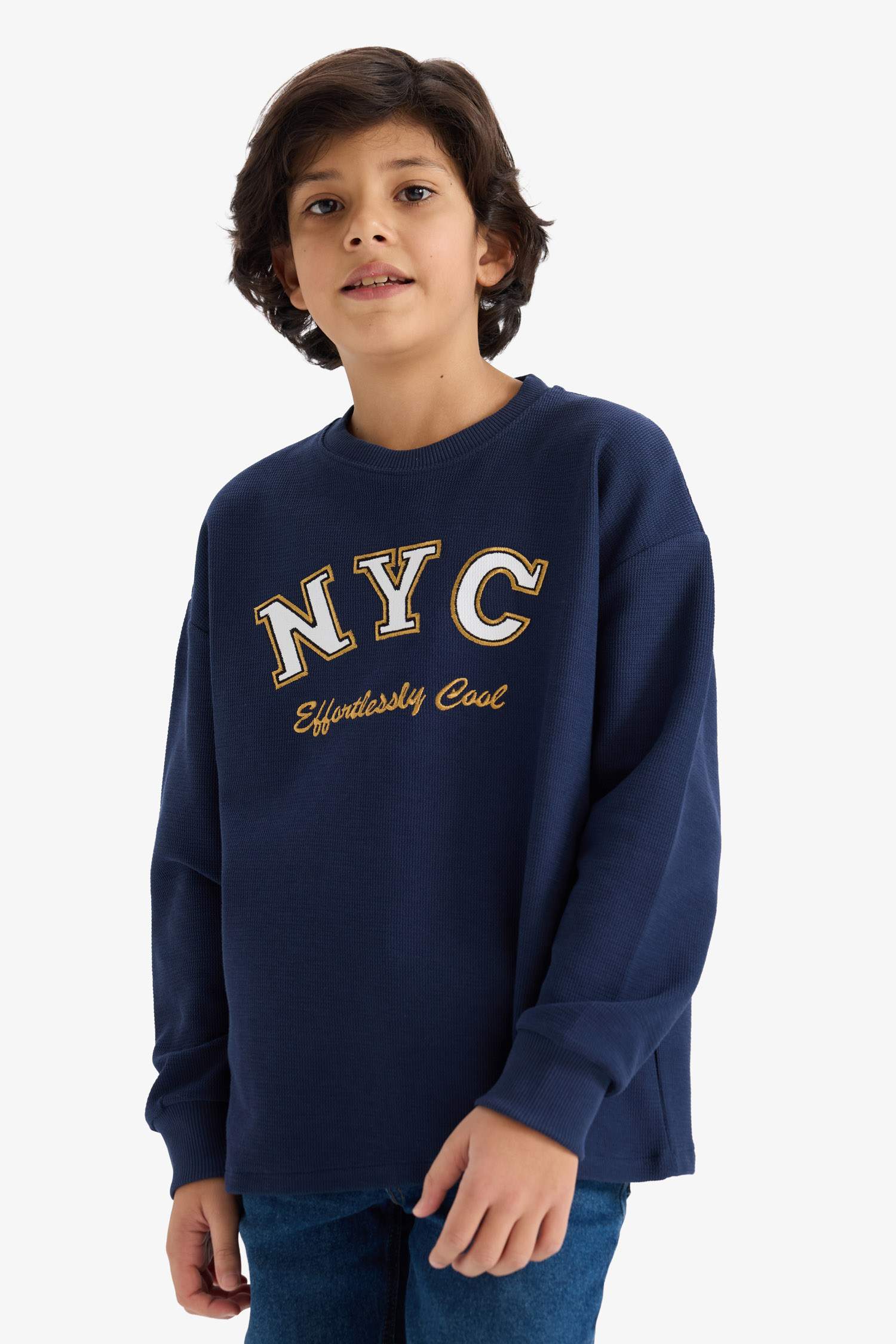 Boy Oversize Fit Printed Long Sleeve T-Shirt