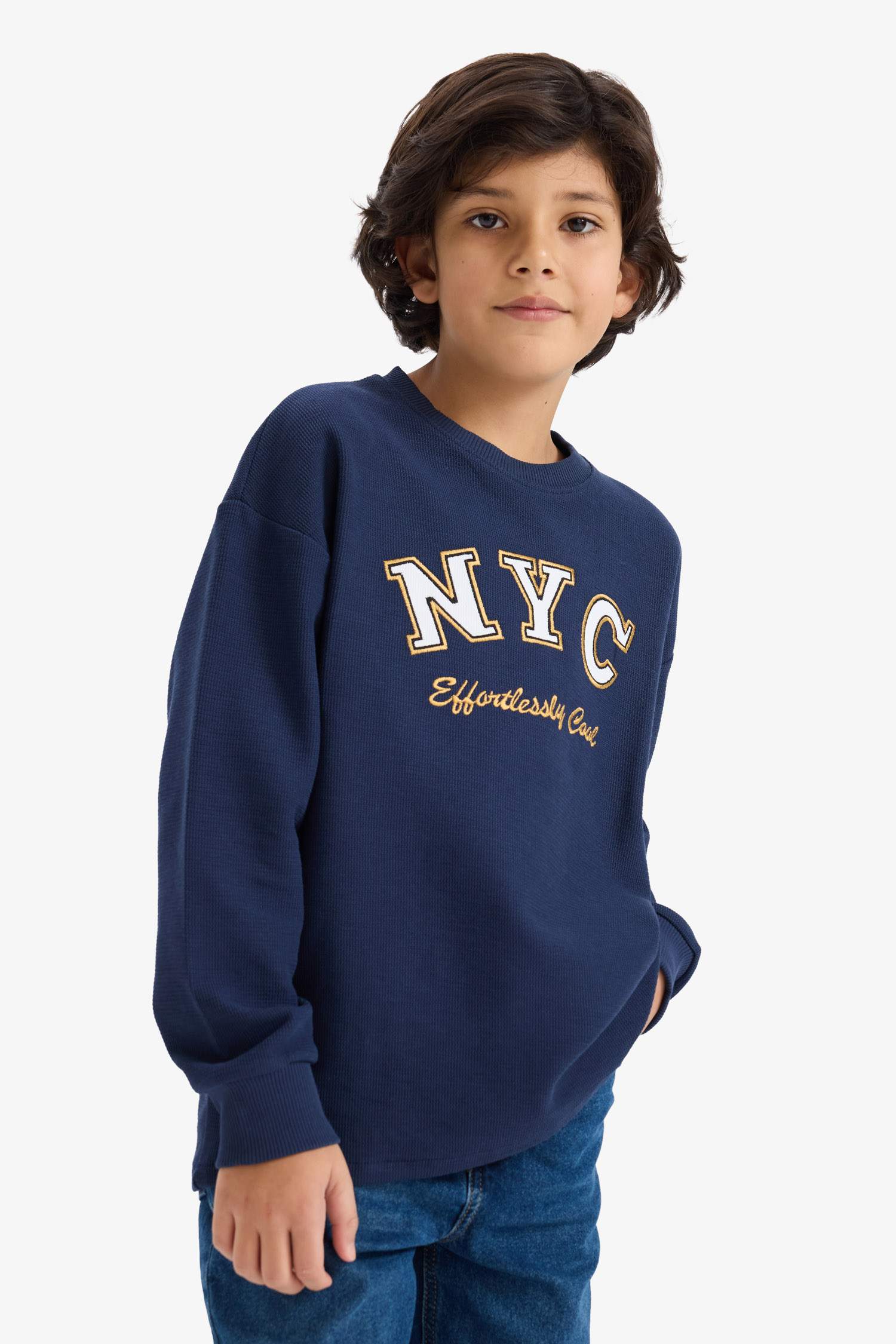 Boy Oversize Fit Printed Long Sleeve T-Shirt