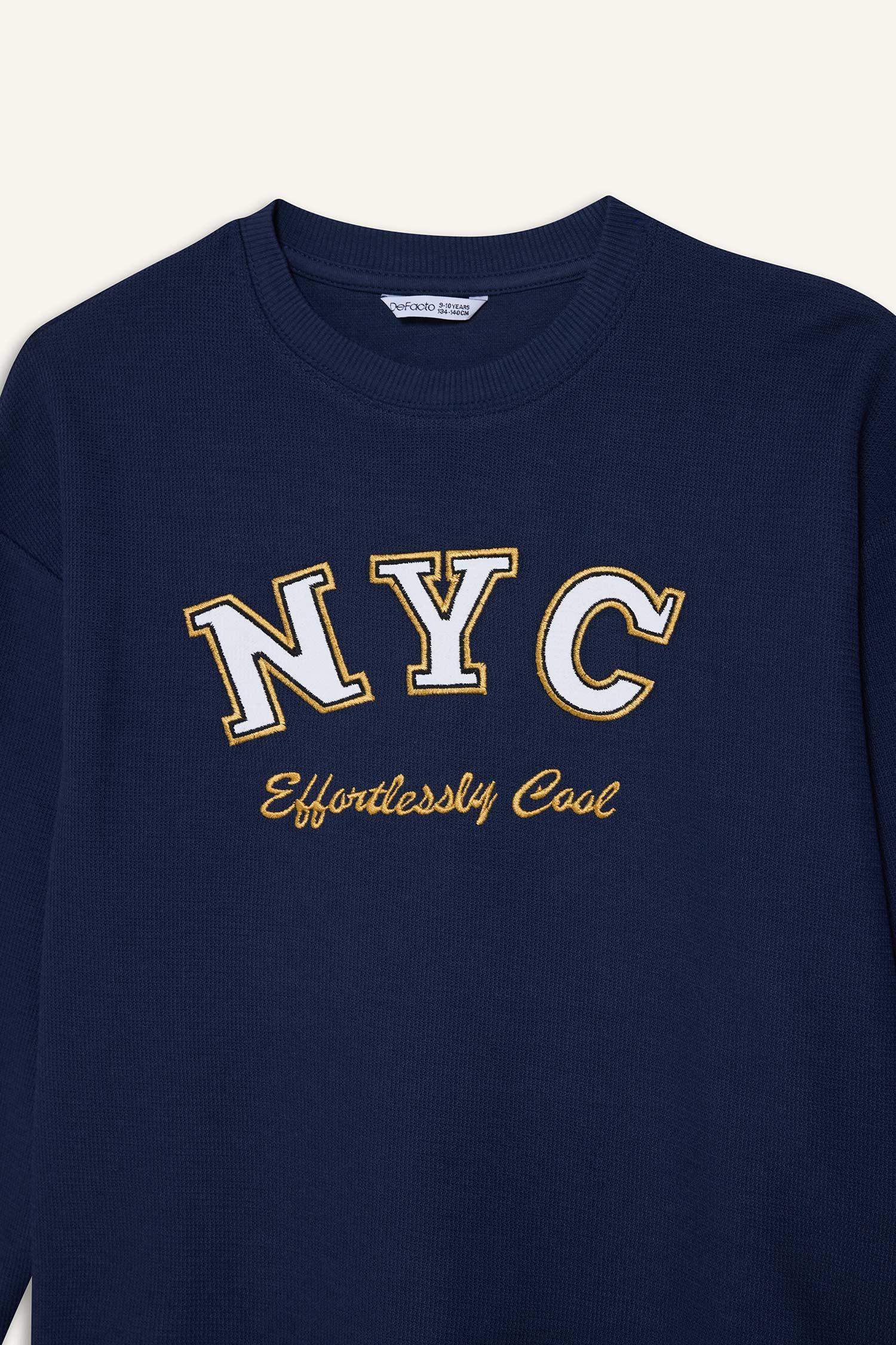 Boy Oversize Fit Printed Long Sleeve T-Shirt