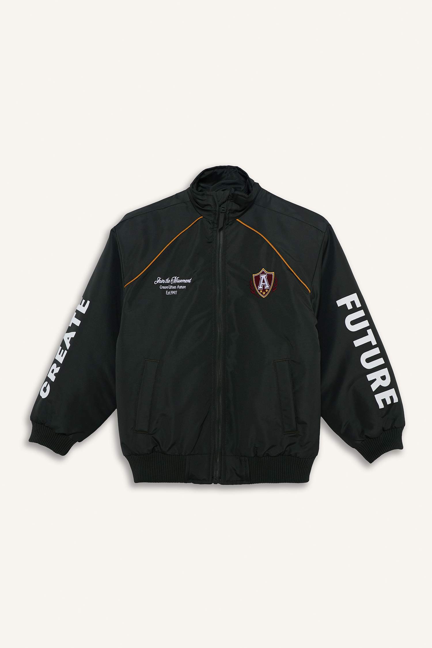 Erkek Çocuk Fermuarlı Tafta Mont