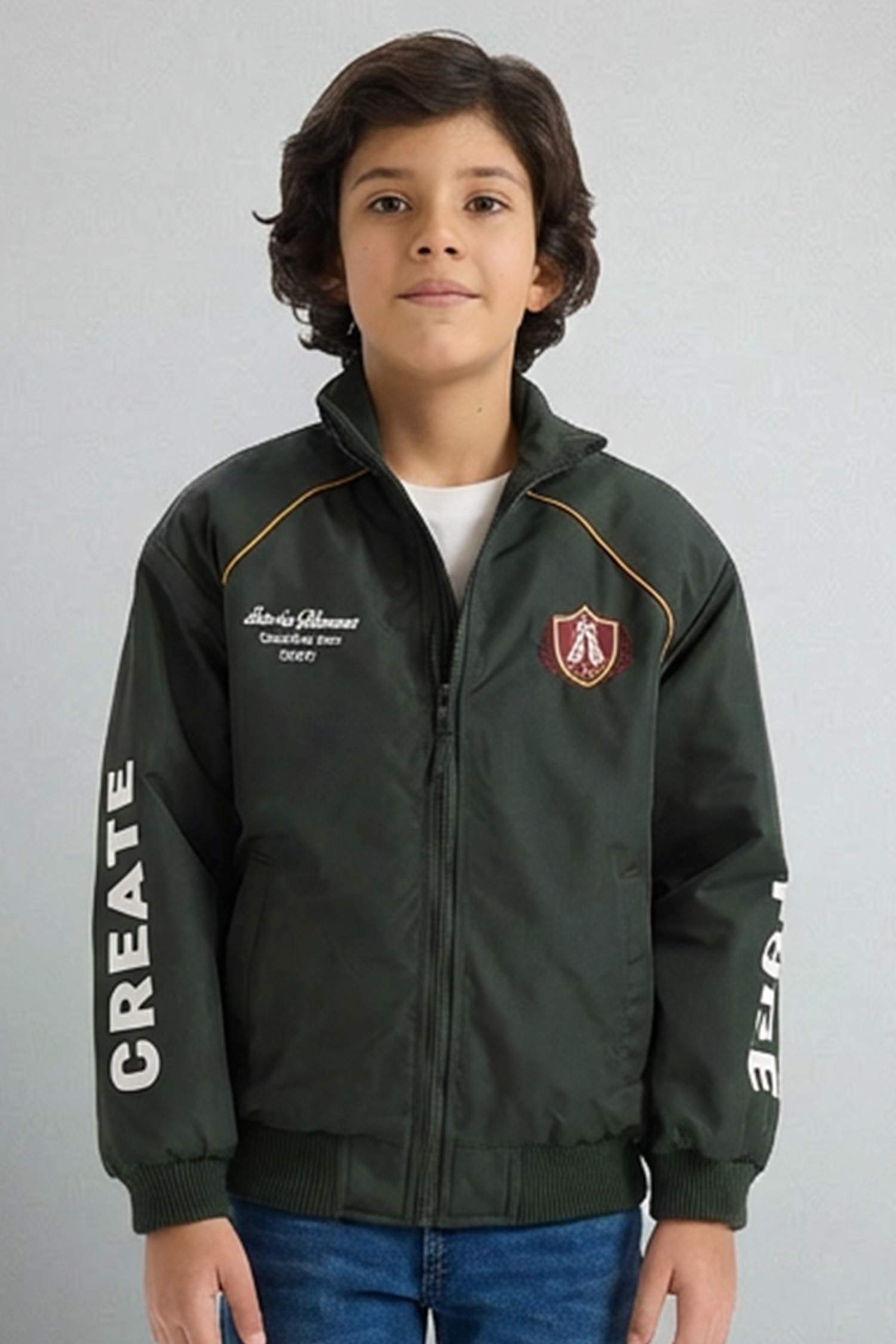 Fermuarlı Tafta Mont Erkek Çocuk