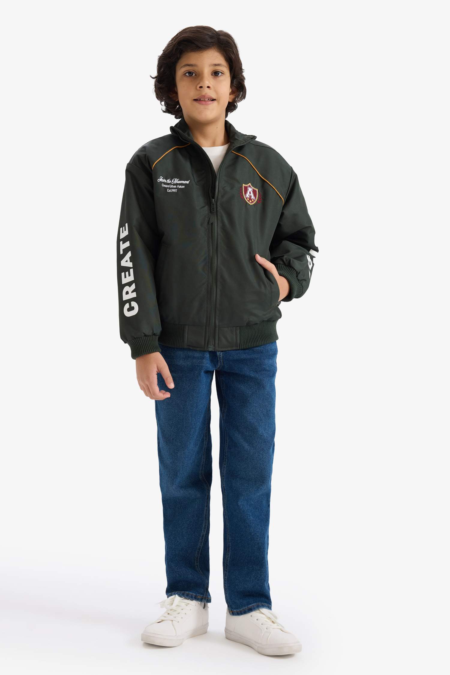 Fermuarlı Tafta Mont Erkek Çocuk