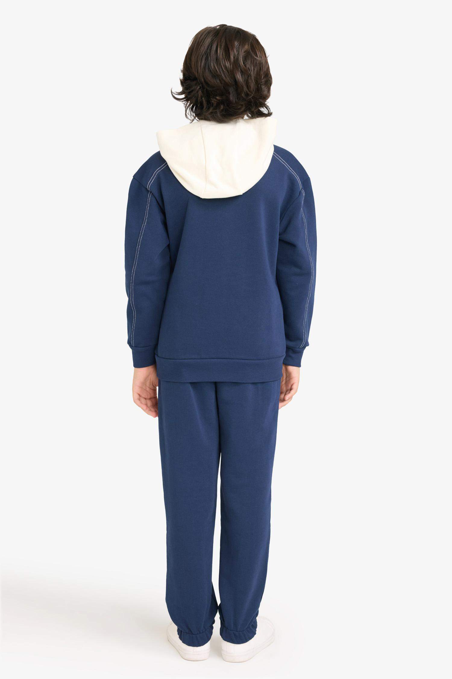 Boy Printed Hooded Sweatshirt Sweatpants 2 Piece Set