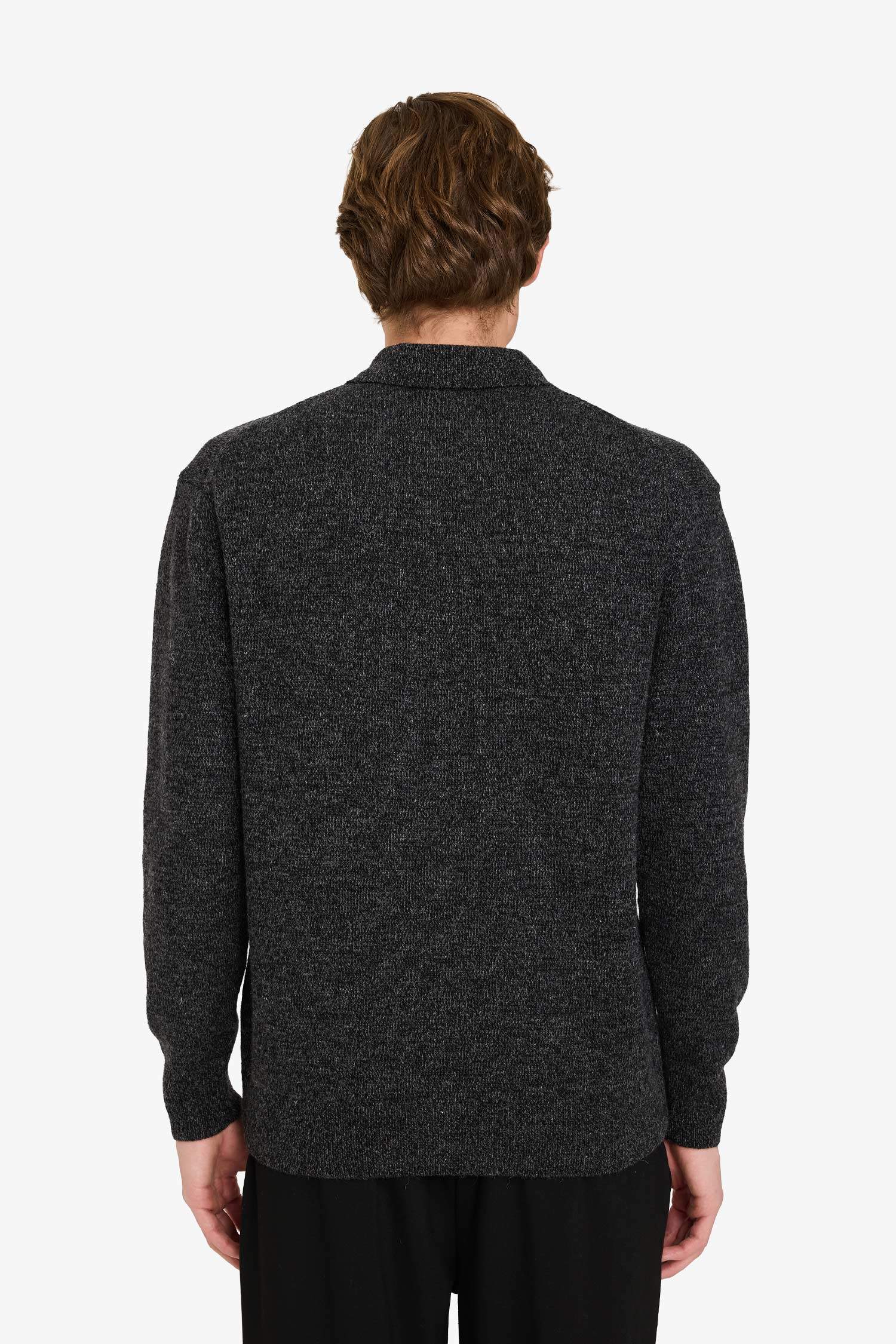 Standart Fit Polo Yaka Yarım Fermuarlı Triko Kazak