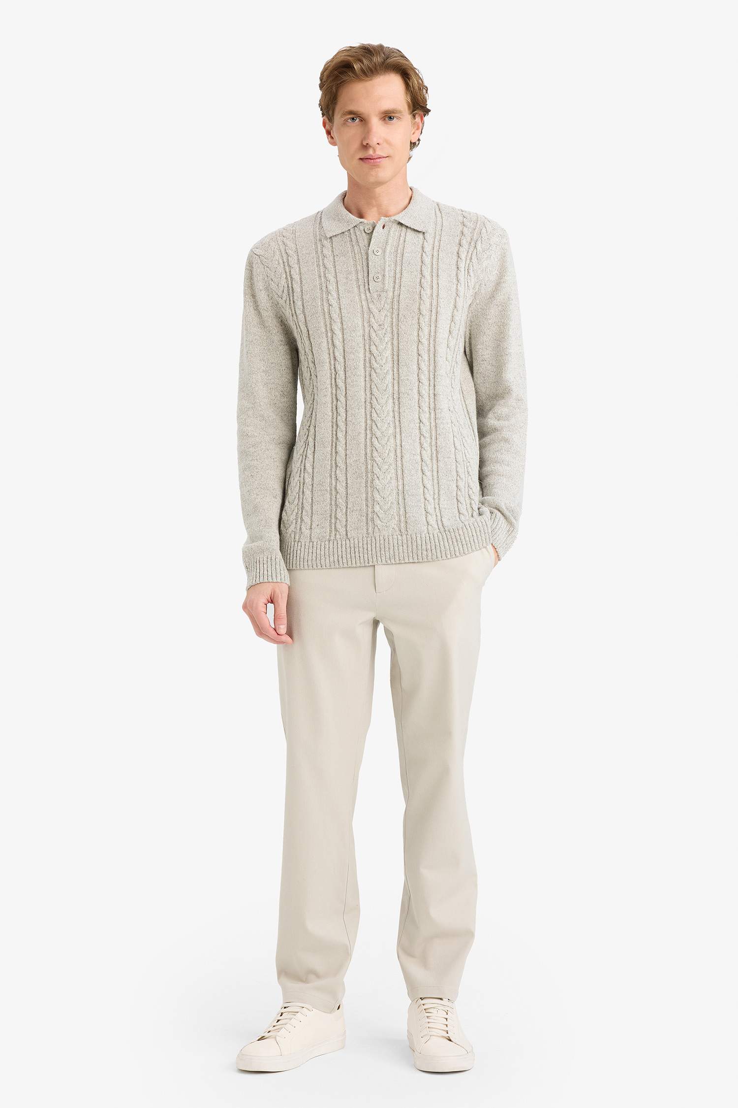 Standart Fit Polo Yaka Triko Kazak