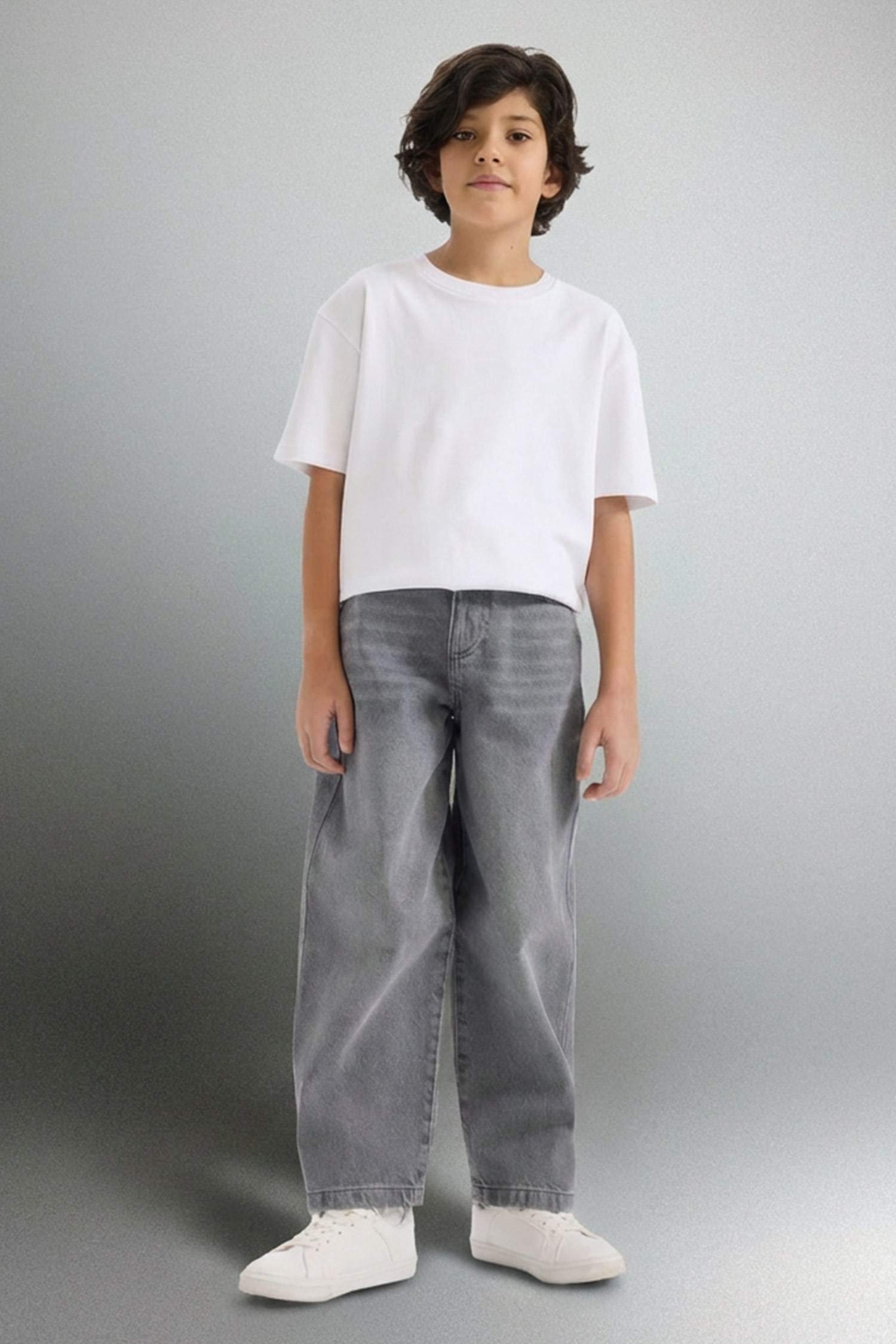 Barrel Fit Düz Paça Jean Pantolon Erkek Çocuk