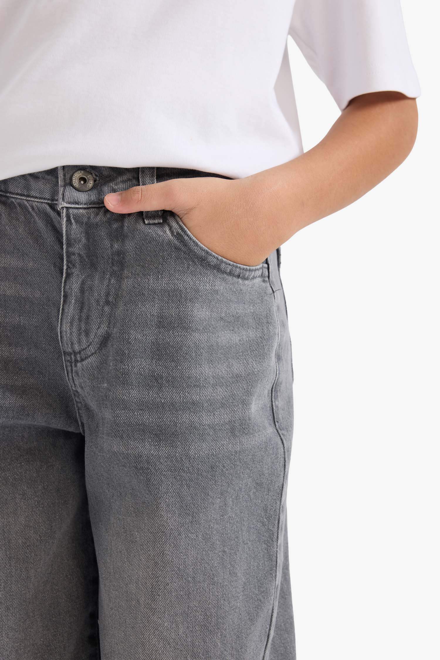 Barrel Fit Düz Paça Jean Pantolon Erkek Çocuk