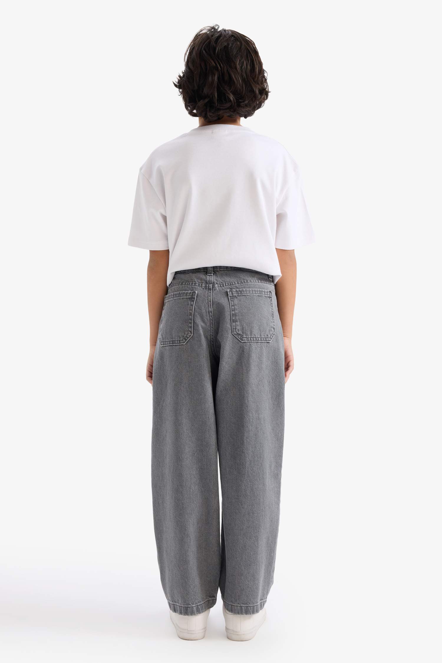 Barrel Fit Düz Paça Jean Pantolon Erkek Çocuk