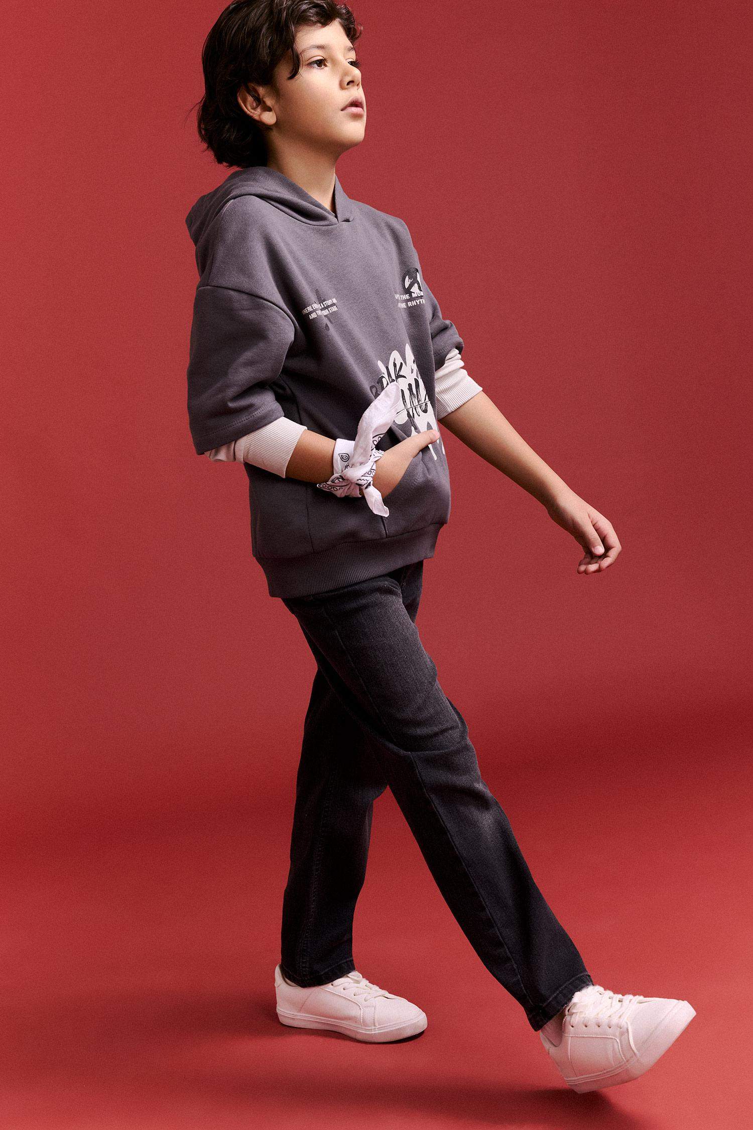 Straight Fit Denim Trousers