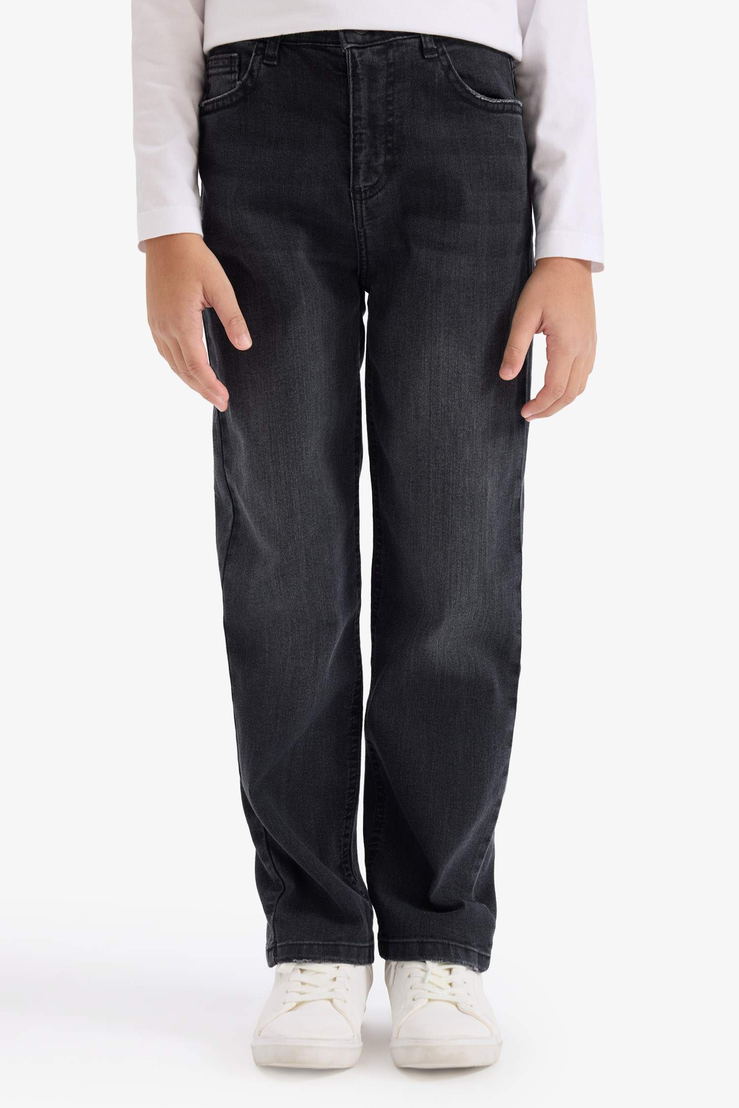 Straight Fit Denim Trousers
