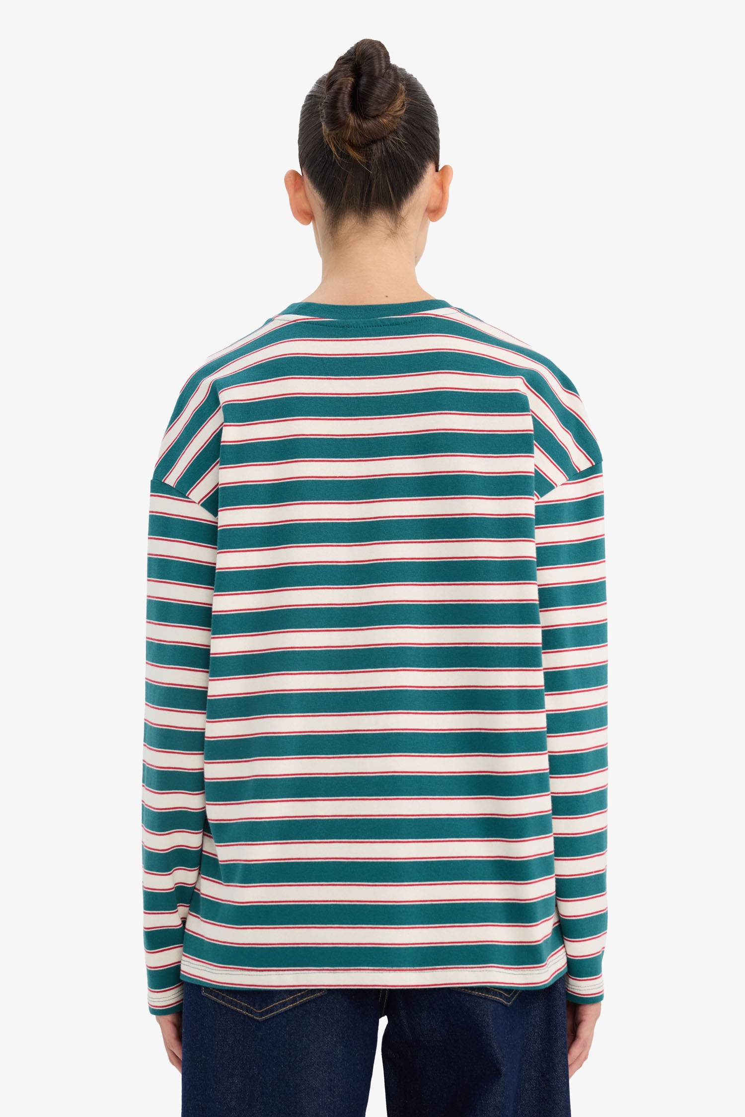 تيشيرت ردن طويل اوفر سايز وياخة مستديرة